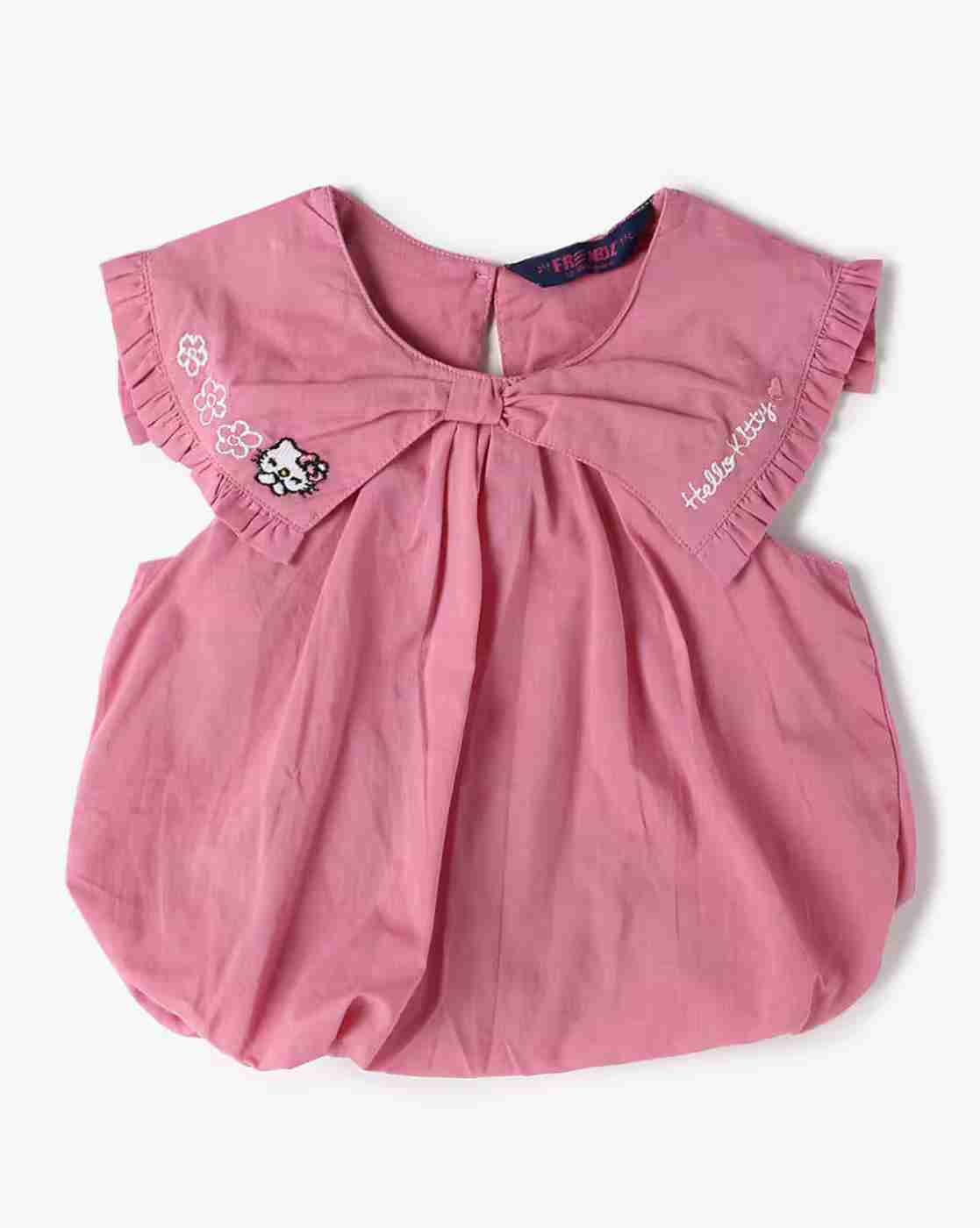 Girls Embroidered Round-Neck Top