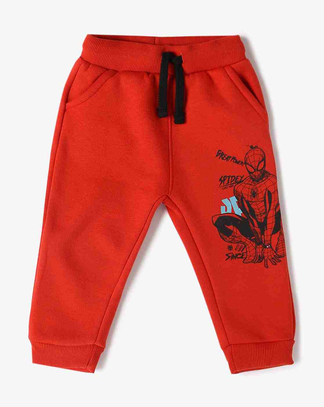 Boy Graphic Print Joggers with Drawstring Waist - INF FRENDZ Red