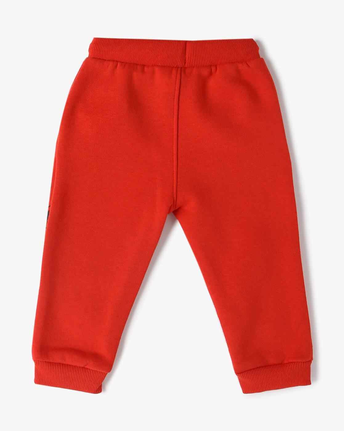 Boy Graphic Print Joggers with Drawstring Waist - INF FRENDZ Red