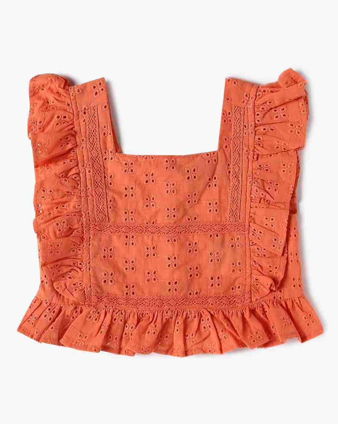 INF FRENDZ | Girls Embroidered Regular Fit Top with Shorts|1