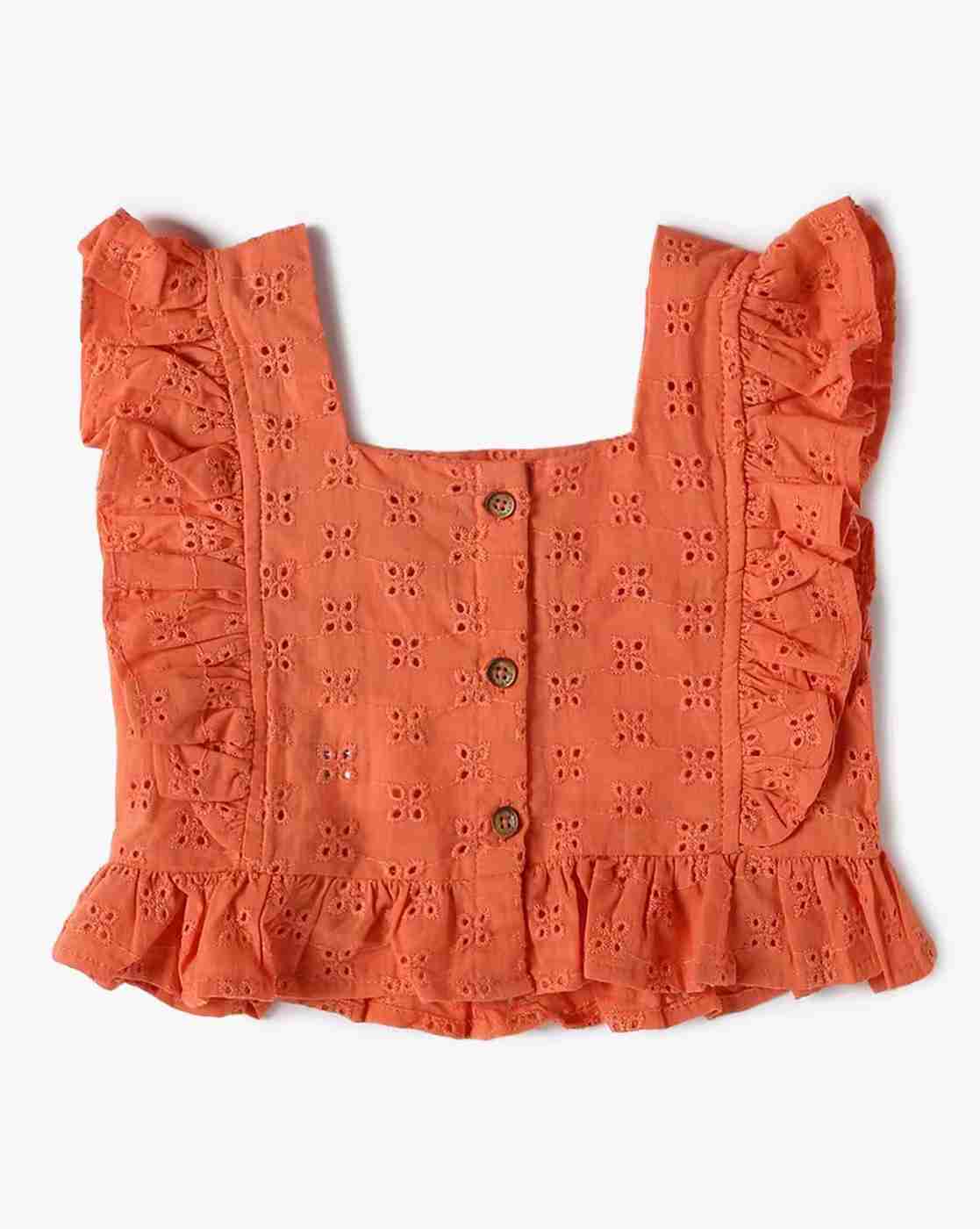 INF FRENDZ | Girls Embroidered Regular Fit Top with Shorts|2