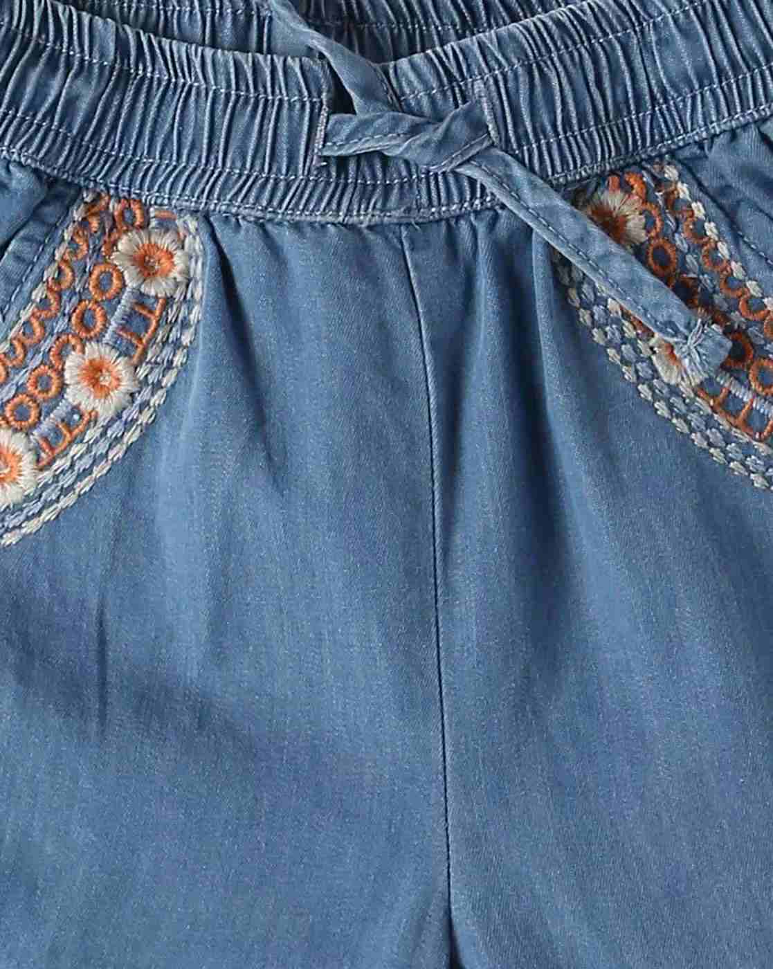 INF FRENDZ | Girls Embroidered Regular Fit Top with Shorts|6