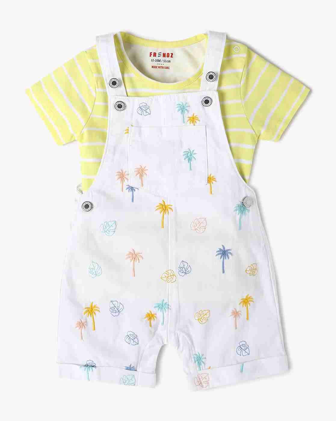 Boys Striped T-Shirt & Dungaree Set