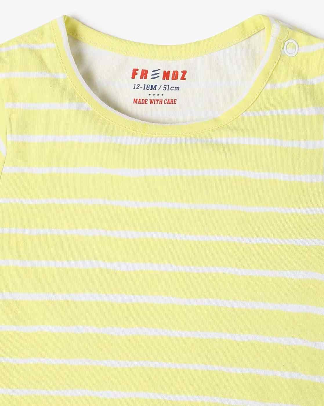 INF FRENDZ | Boys Striped T-Shirt & Dungaree Set|5