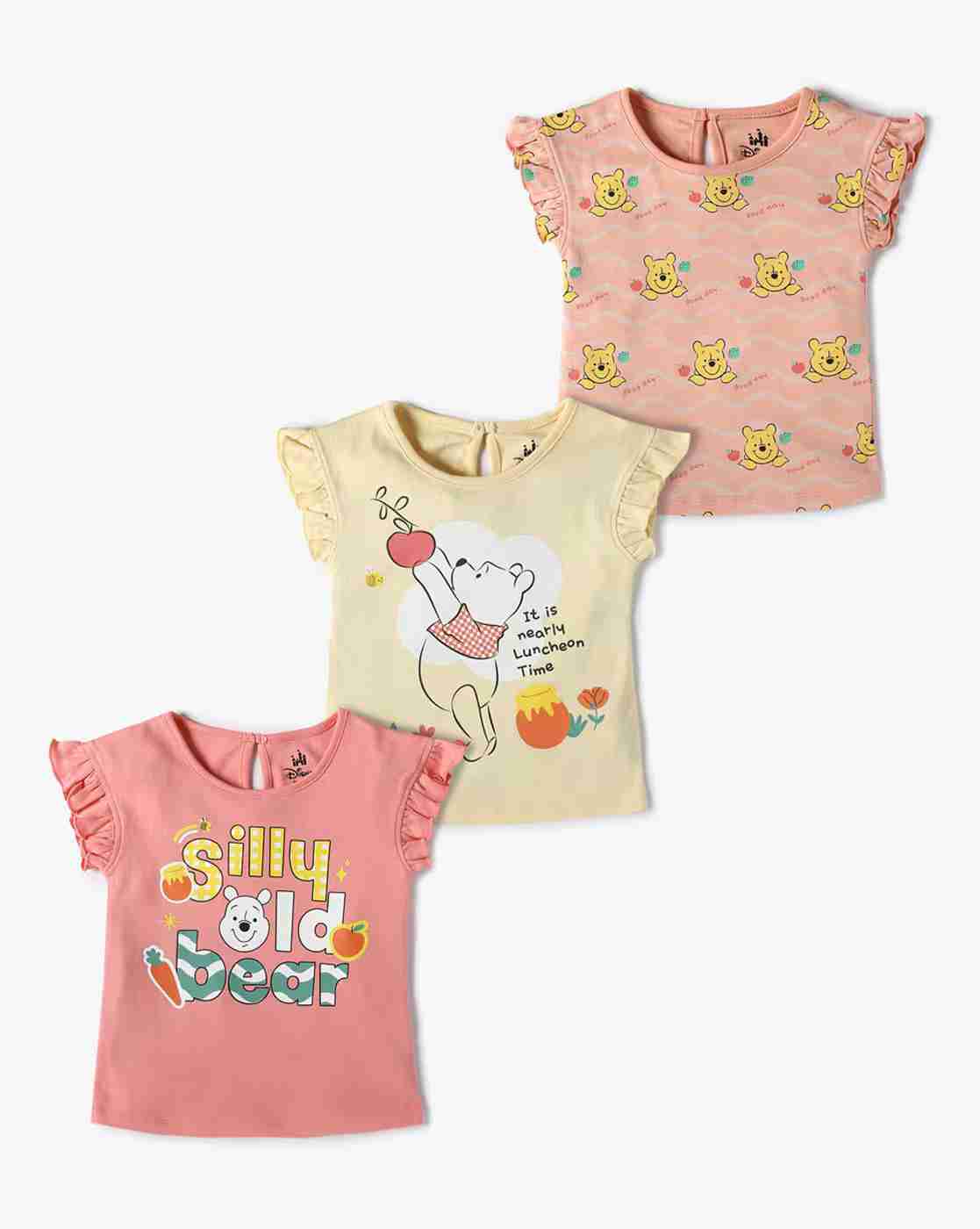 Infants Pack of 3 Printed Cotton Round-Neck T-Shirts
