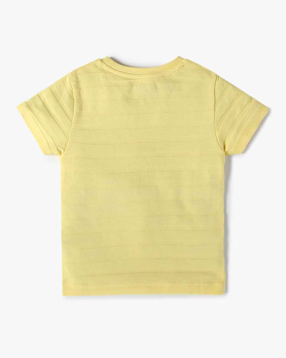INF FRENDZ | Boys Striped Regular Fit Crew-Neck T-Shirt|1