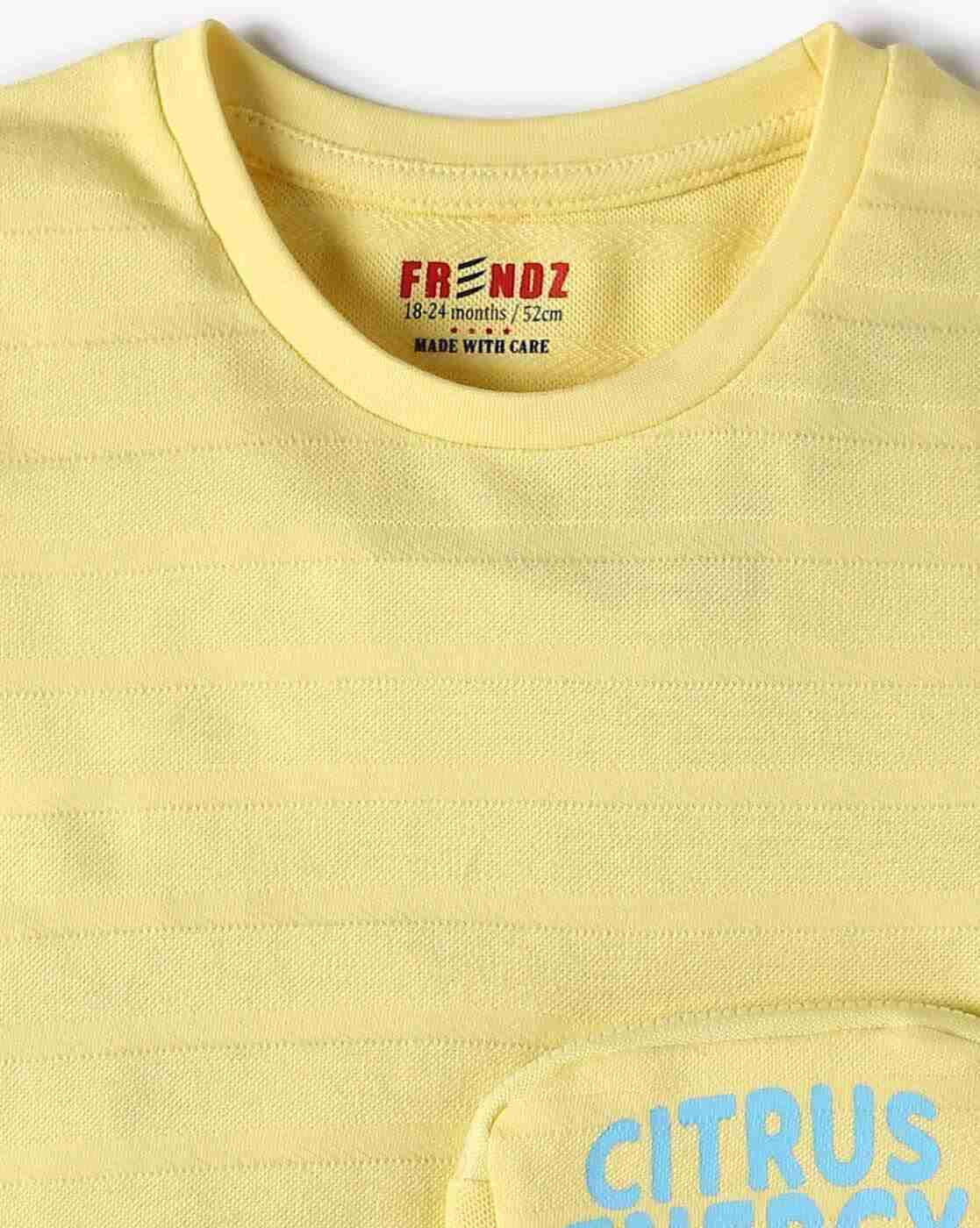 INF FRENDZ | Boys Striped Regular Fit Crew-Neck T-Shirt|2