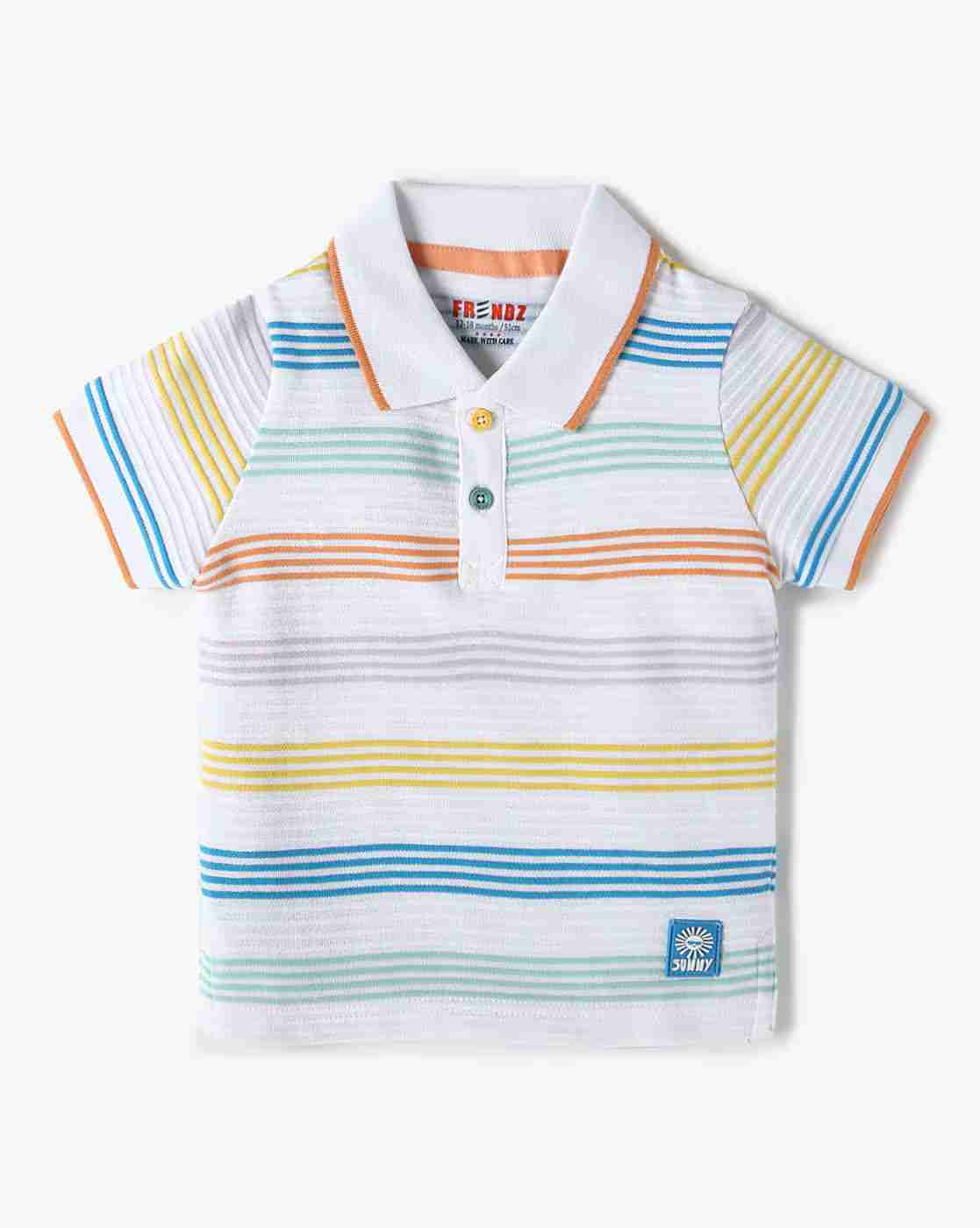 INF FRENDZ | Infants Striped Regular Fit Polo T-Shirt|0