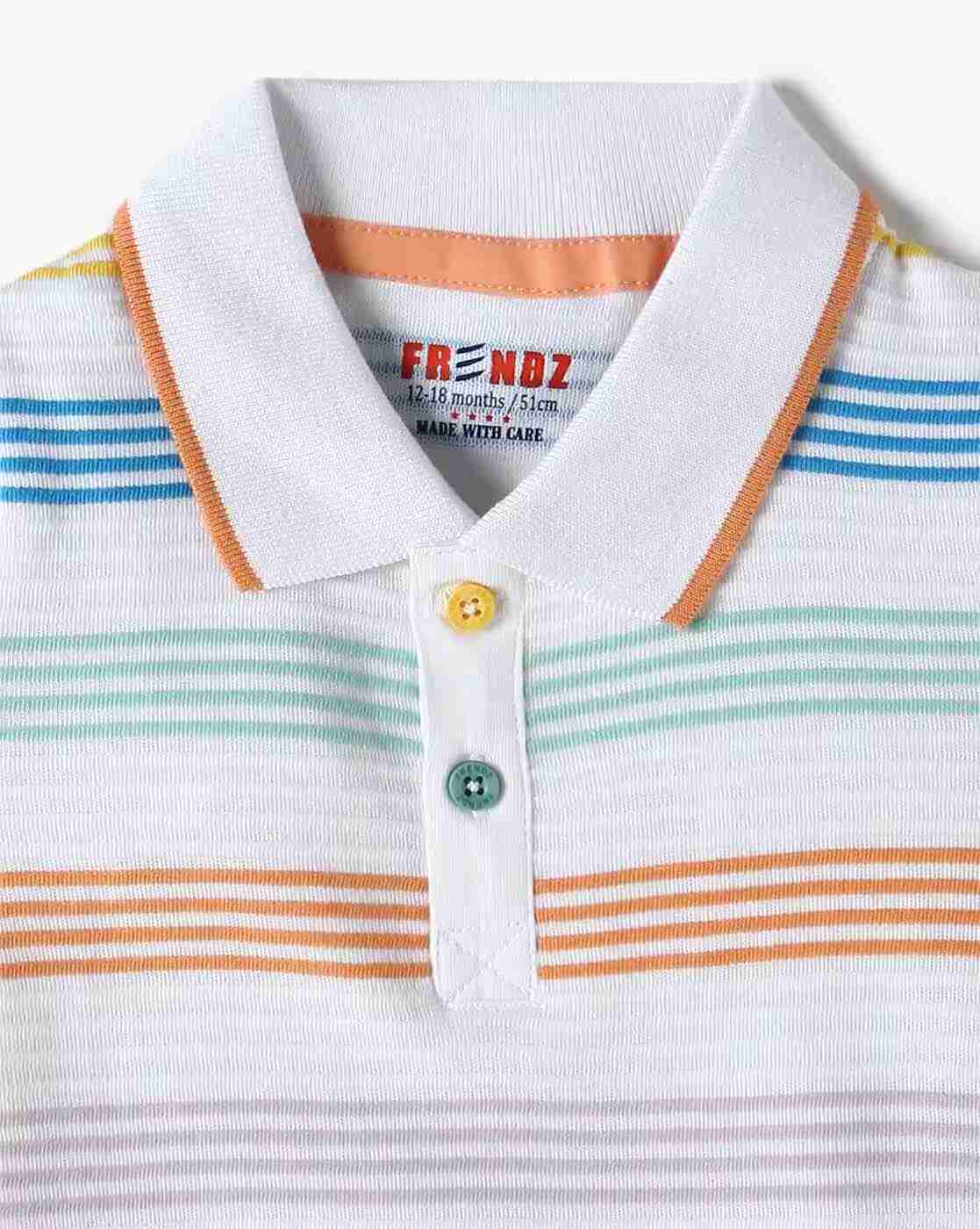 INF FRENDZ | Infants Striped Regular Fit Polo T-Shirt|2