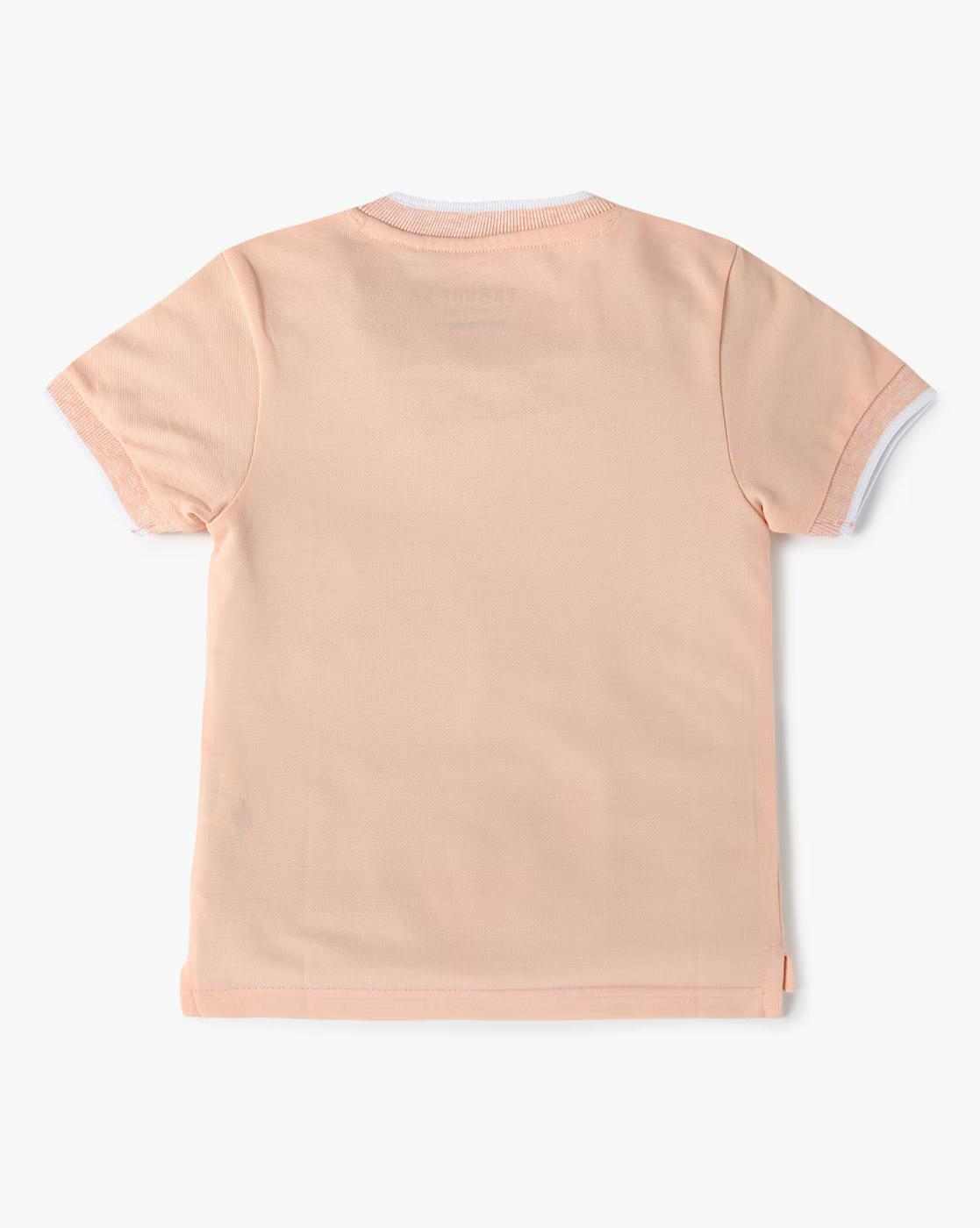 INF FRENDZ | Infants Embroidered Cotton Henley T-Shirt|1