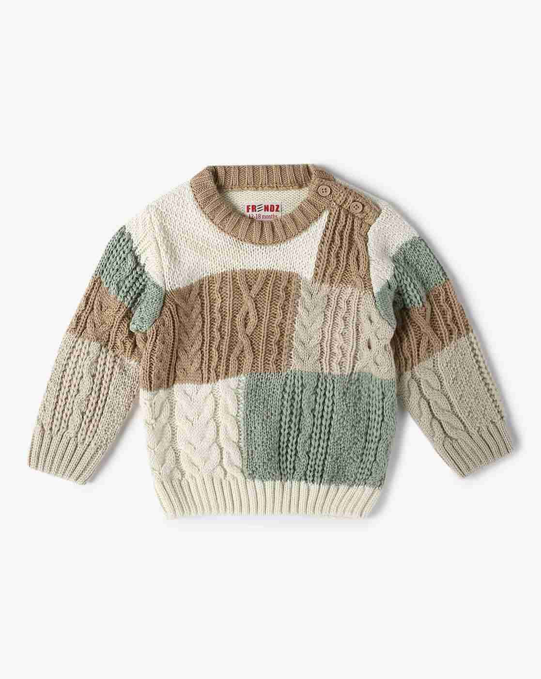 INF FRENDZ | Girls Cable-Knit Round-Neck Sweater|0