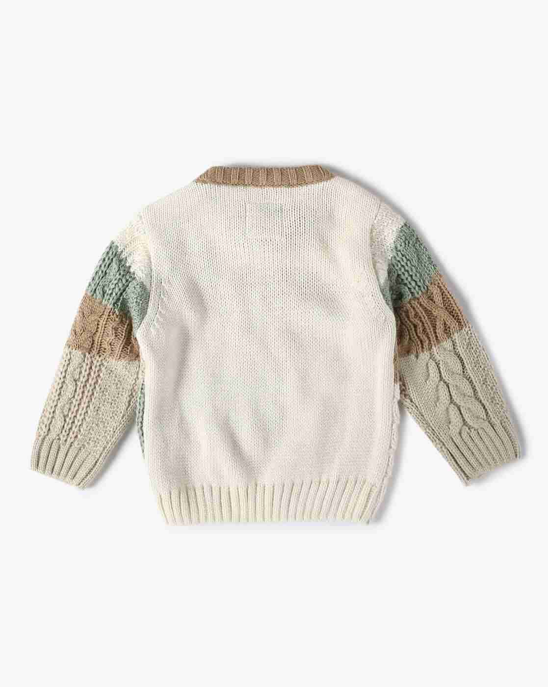INF FRENDZ | Girls Cable-Knit Round-Neck Sweater|1