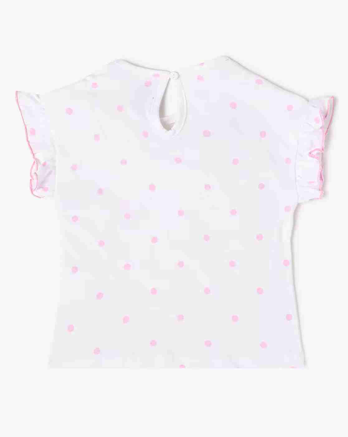 INF FRENDZ | Infant Girls Hello Kitty Applique Dungaree with T-Shirt Set|2