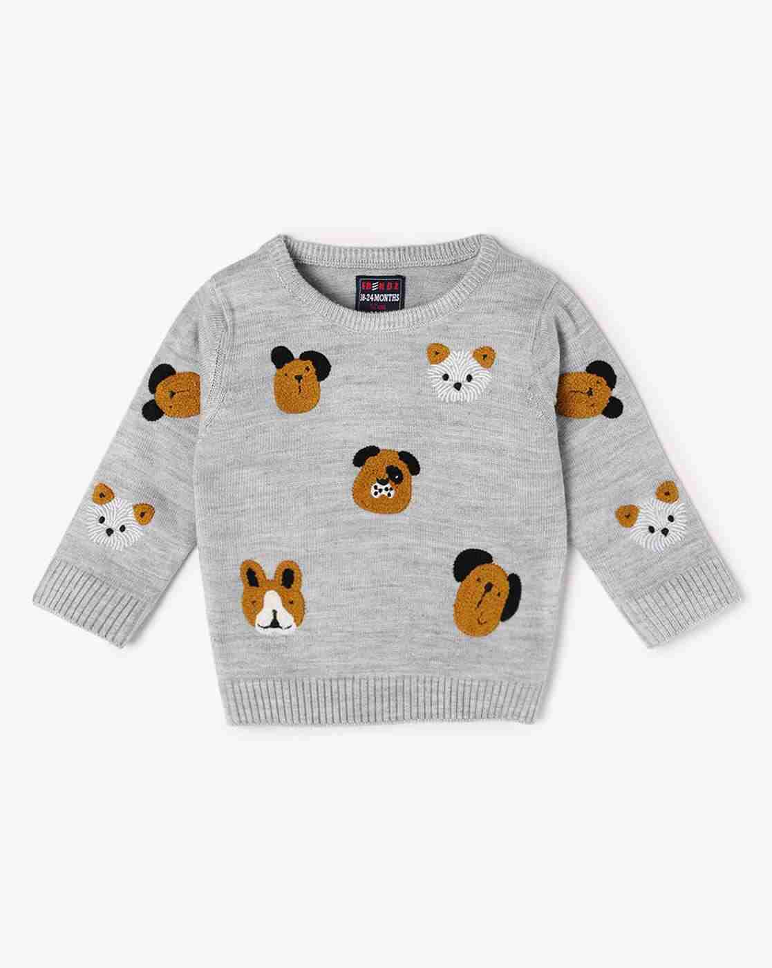 INF FRENDZ | Infants Embroidered Round-Neck Sweater|0