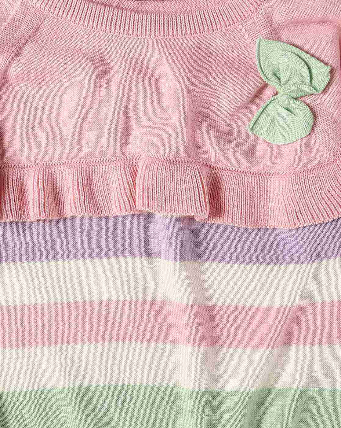 INF FRENDZ | Infants Striped Sweater with Bow|2