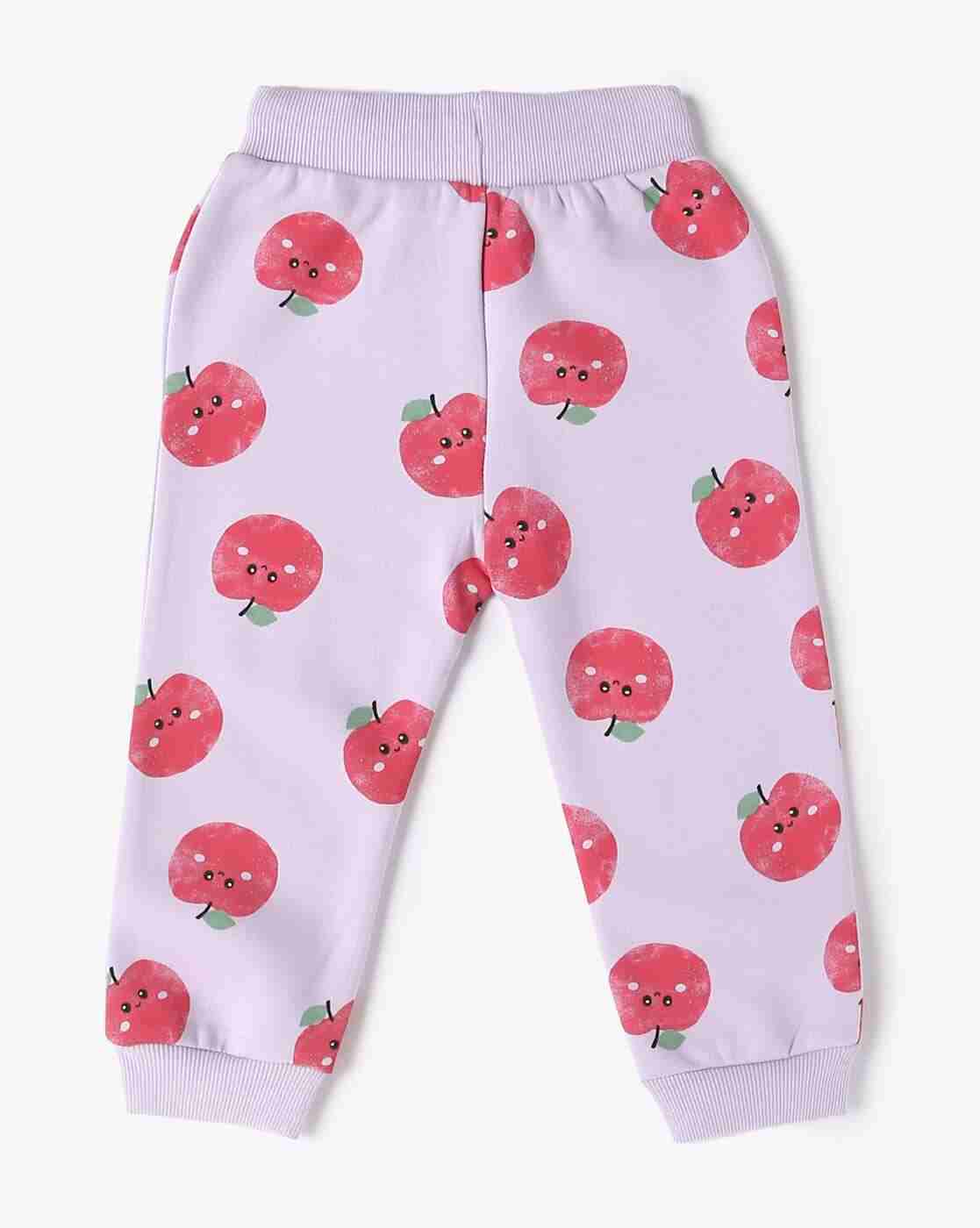 INF FRENDZ | Girls Apple Print Regular Fit Joggers|1