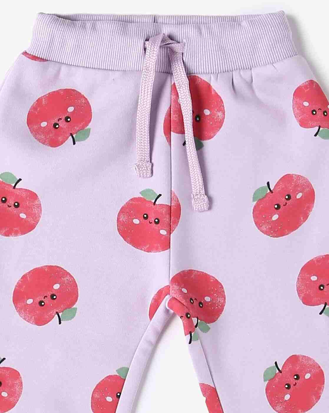 INF FRENDZ | Girls Apple Print Regular Fit Joggers|2