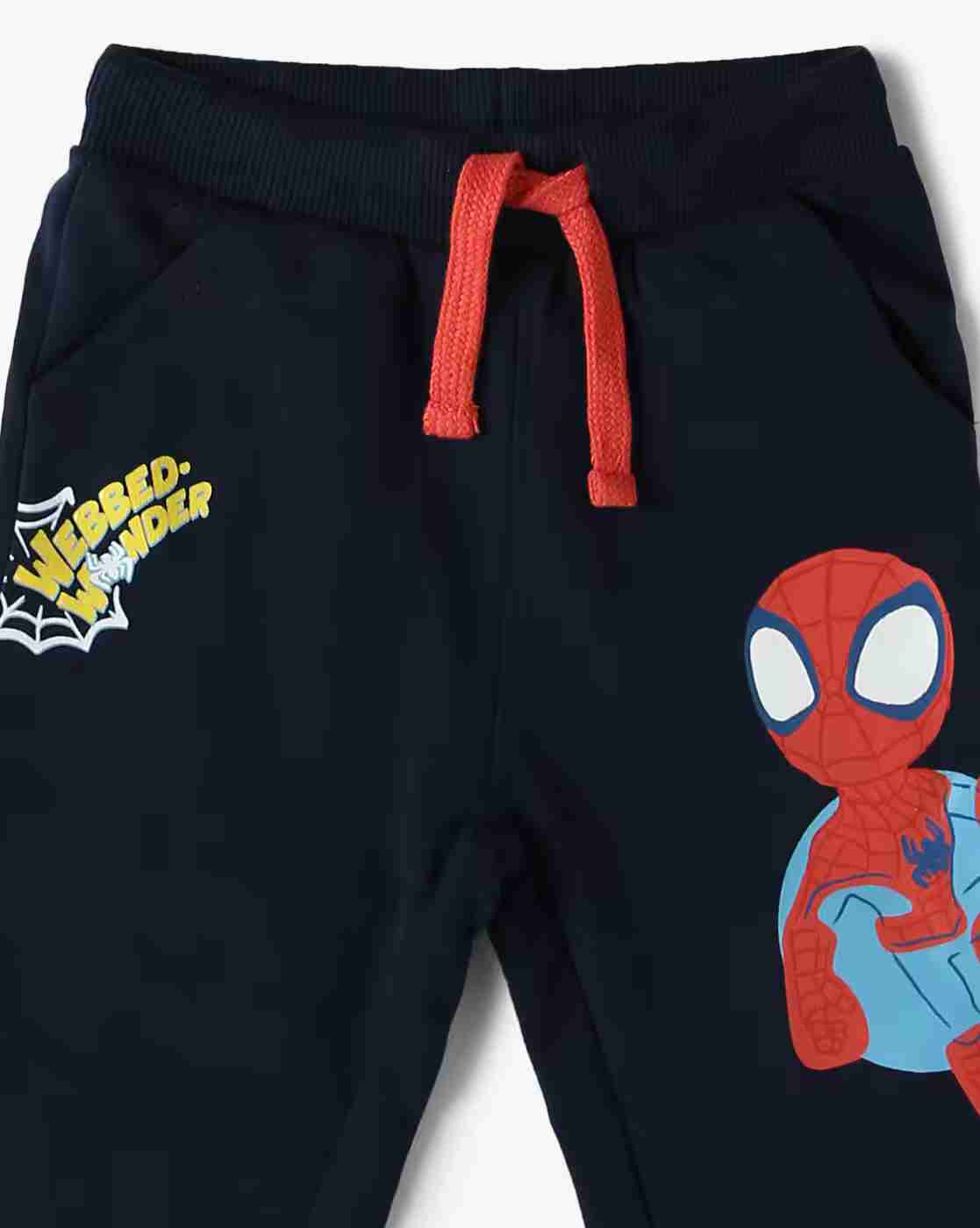 Boy Graphic Print Joggers with Drawstring Waist - INF FRENDZ Navy Blue