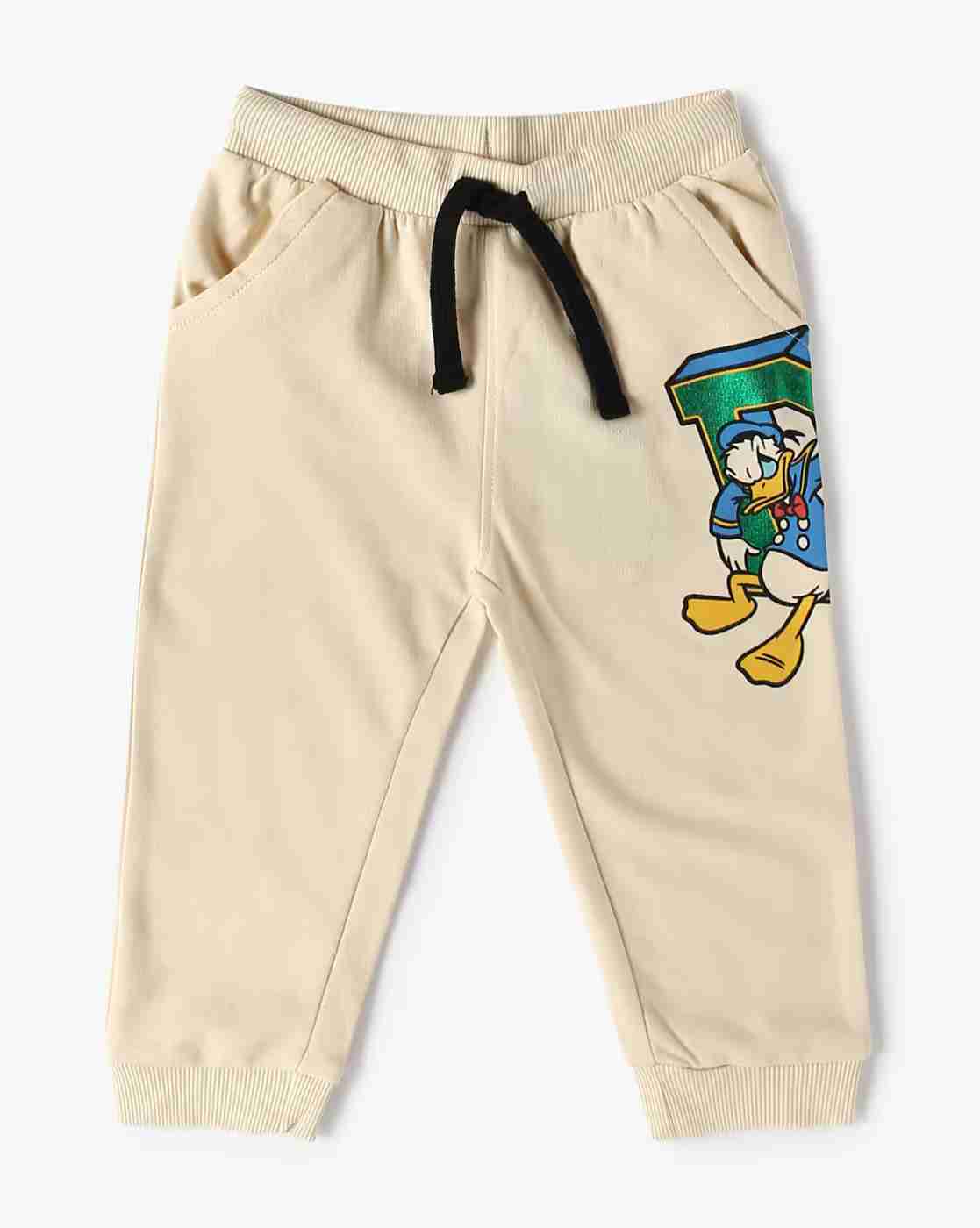 Boy Graphic Print Joggers with Drawstring Waist - INF FRENDZ Beige