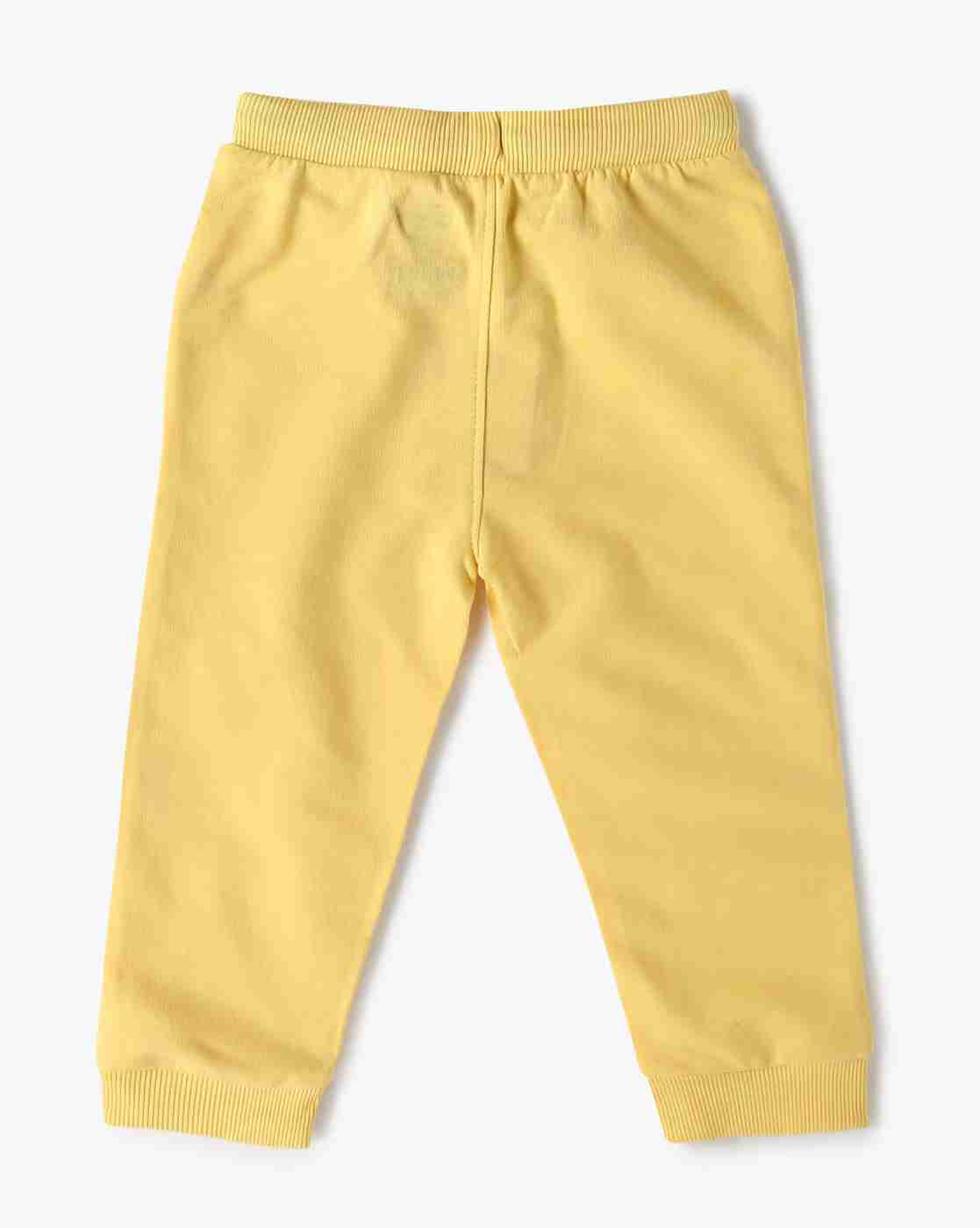 Boy Graphic Print Joggers with Drawstring Waist - INF FRENDZ Yellow