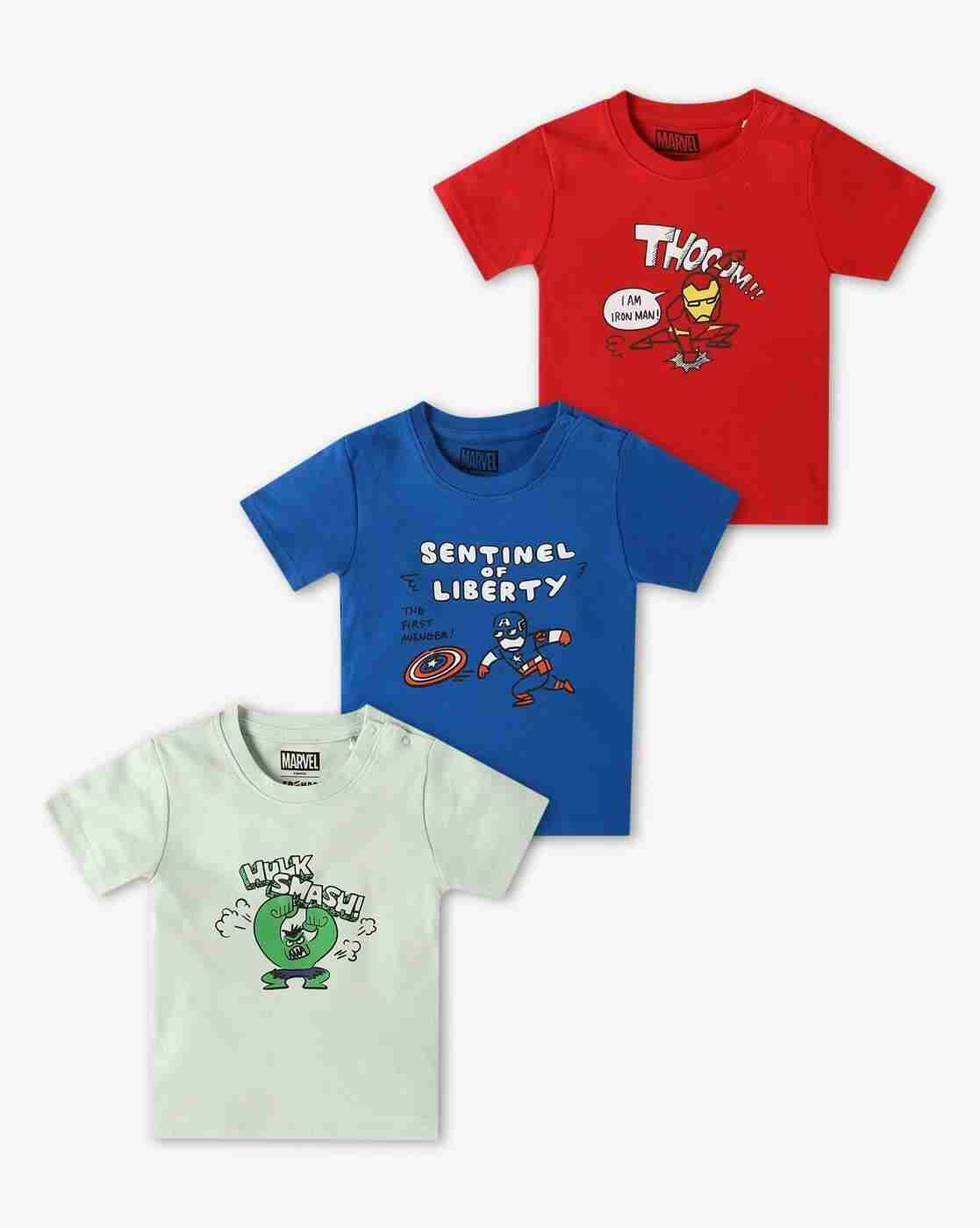 INF FRENDZ | Infants Pack of 3 Printed Regular Fit Round-Neck T-Shirts|0
