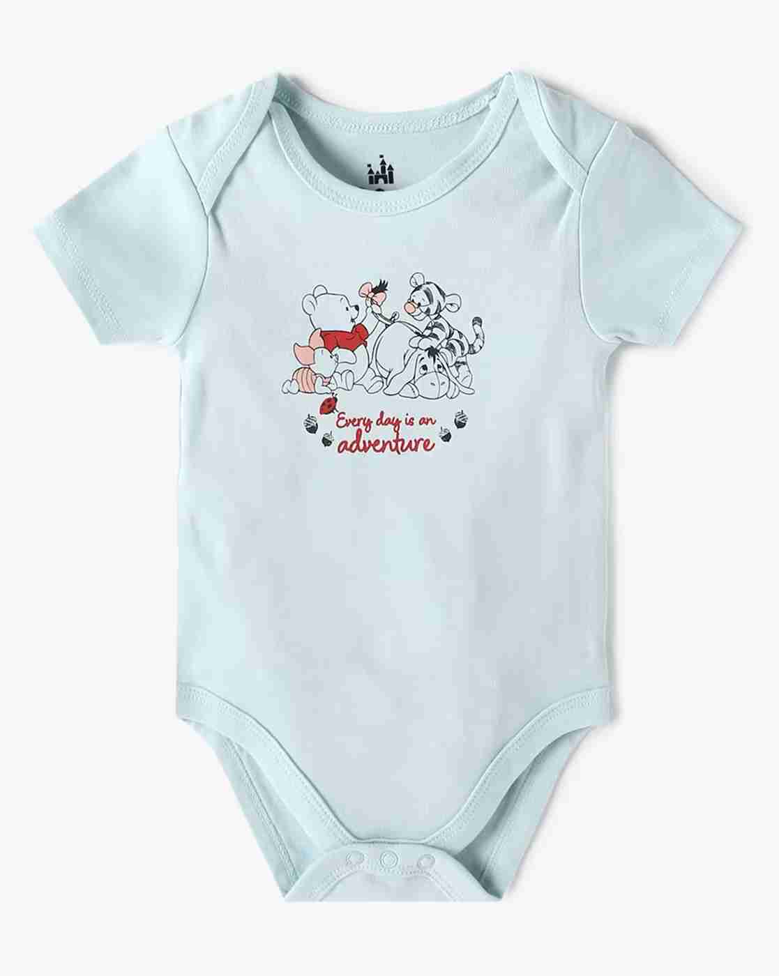 INF FRENDZ | Boys Pack of 2 Pooh Print Cotton Onesies|2