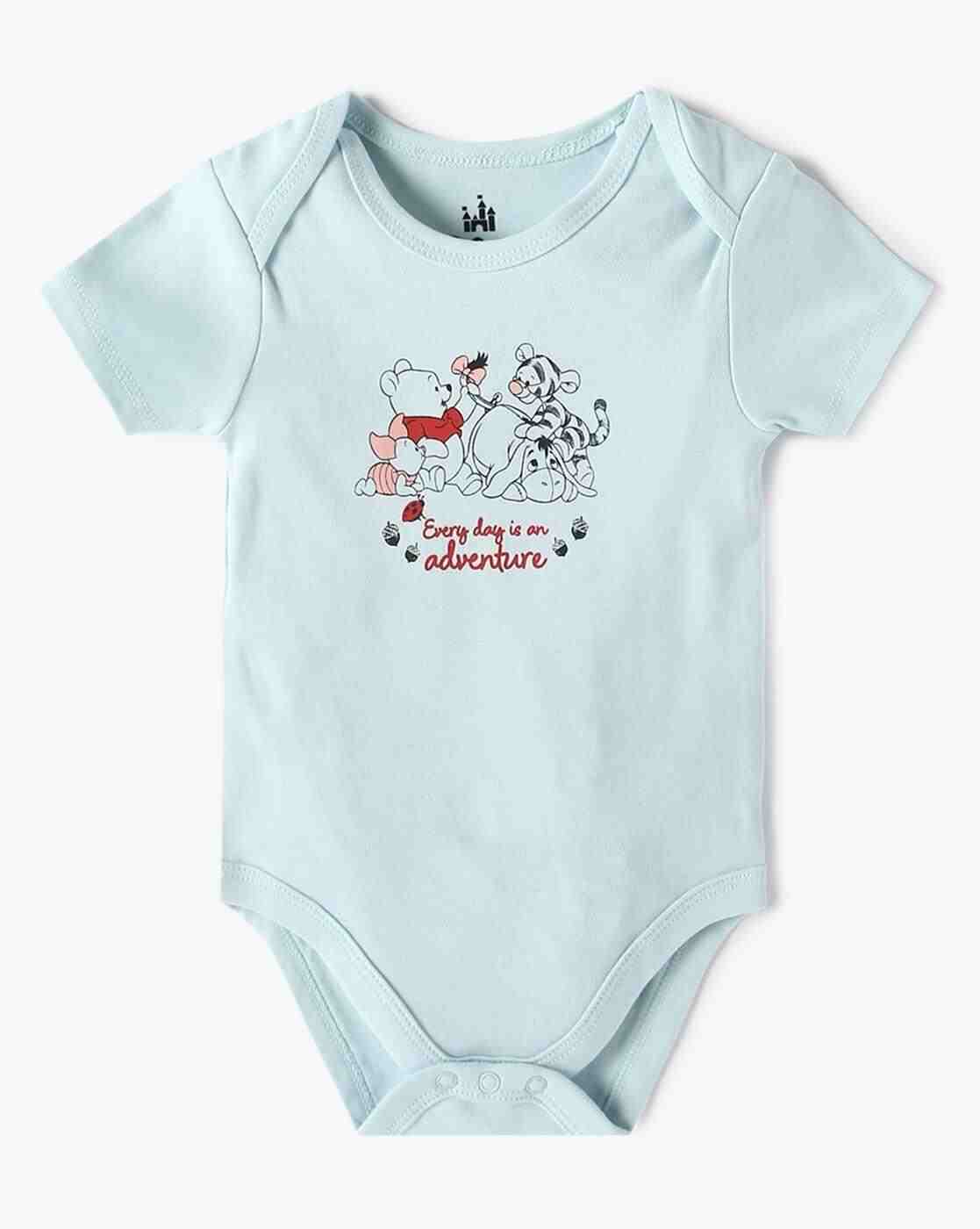 INF FRENDZ | Boys Pack of 2 Pooh Print Cotton Onesies|2
