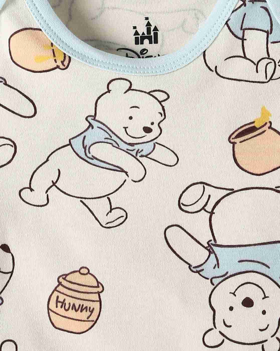 INF FRENDZ | Boys Pack of 2 Pooh Print Cotton Onesies|5