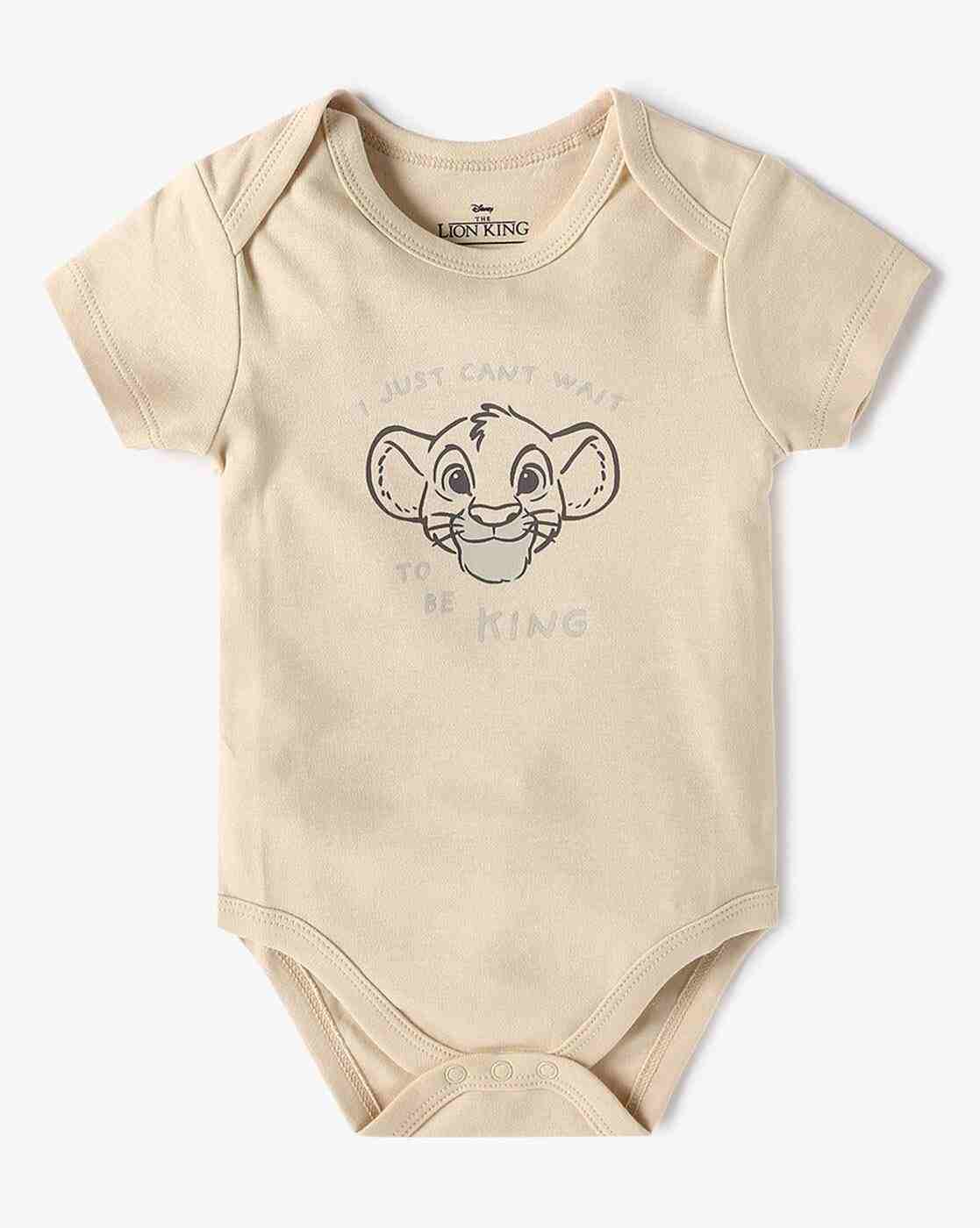 INF FRENDZ | Boys Pack of 2 Simba Print Cotton Onesies|1