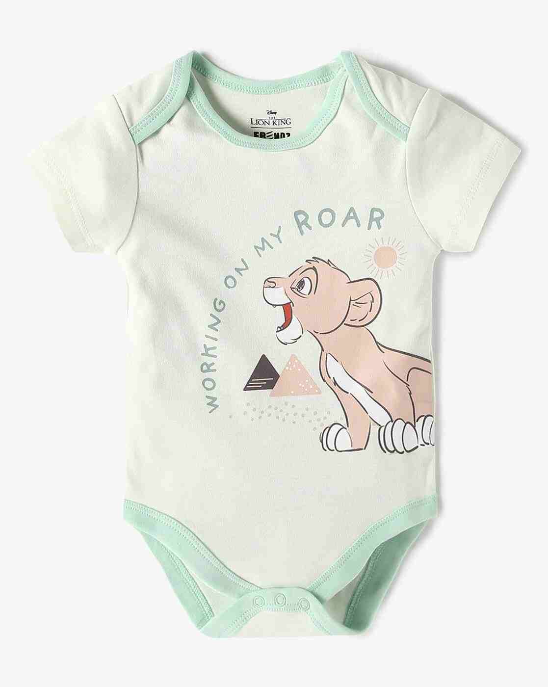 INF FRENDZ | Boys Pack of 2 Simba Print Cotton Onesies|2