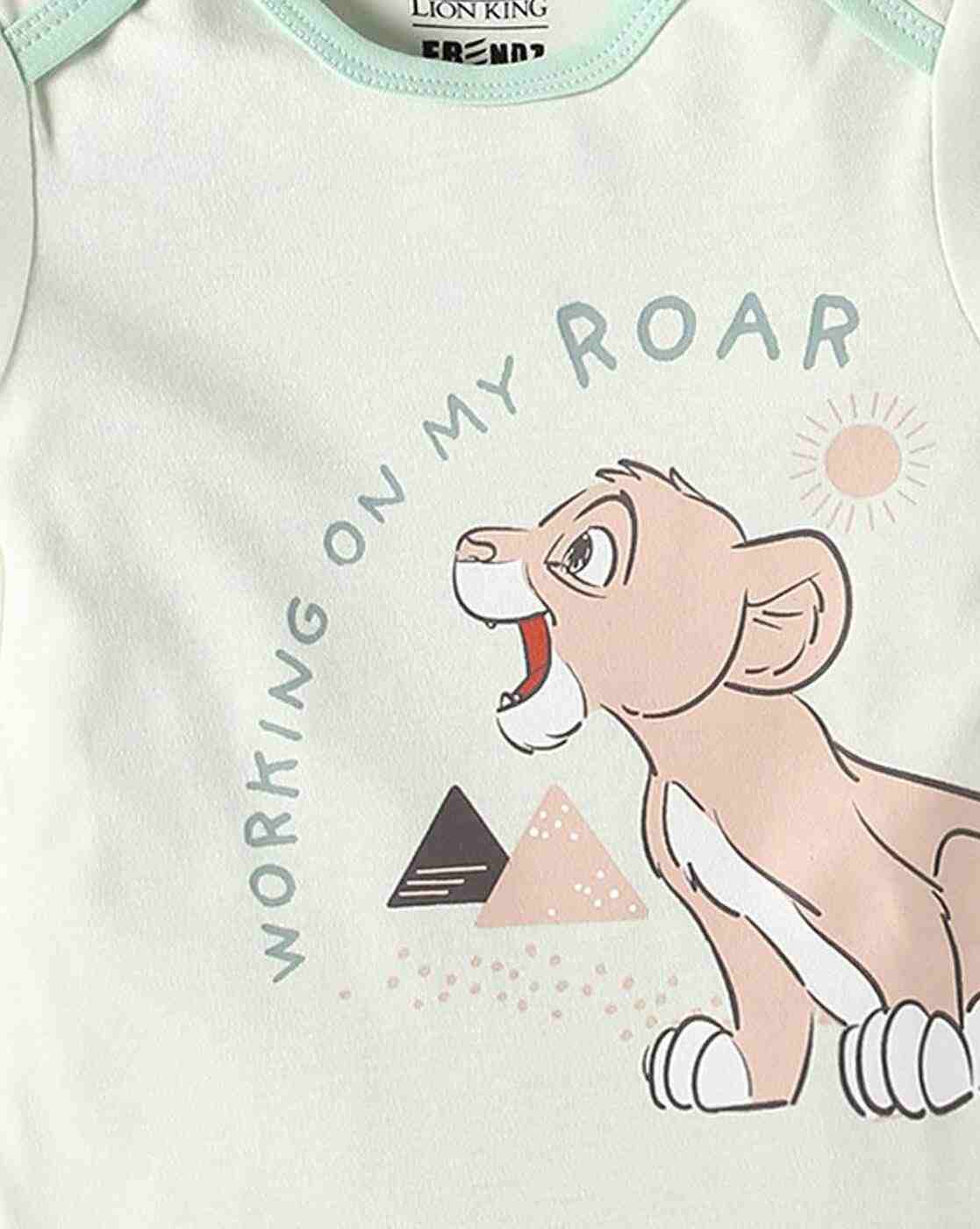 INF FRENDZ | Boys Pack of 2 Simba Print Cotton Onesies|6