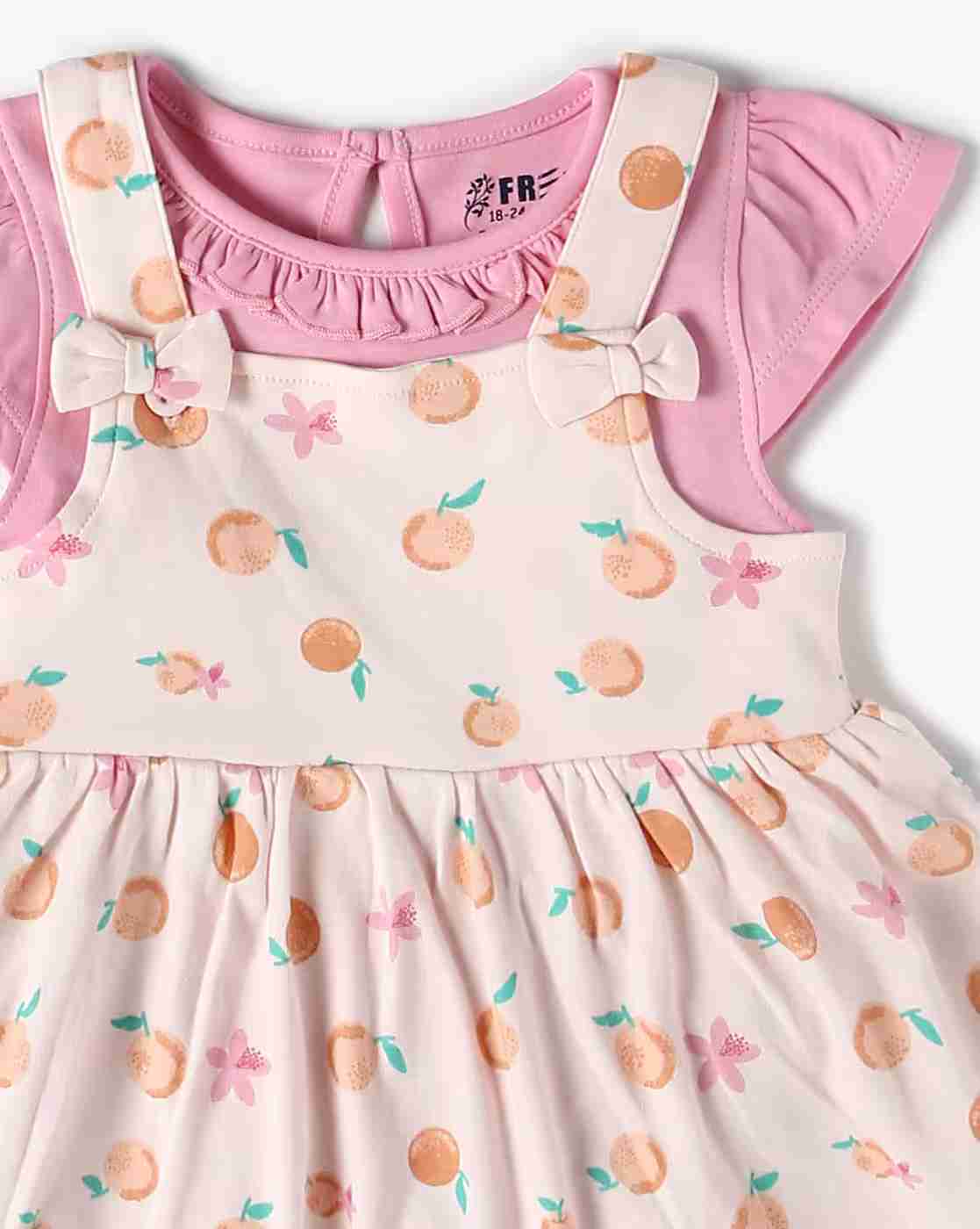 INF FRENDZ | Girls Printed Dungaree with T-Shirt Set|5