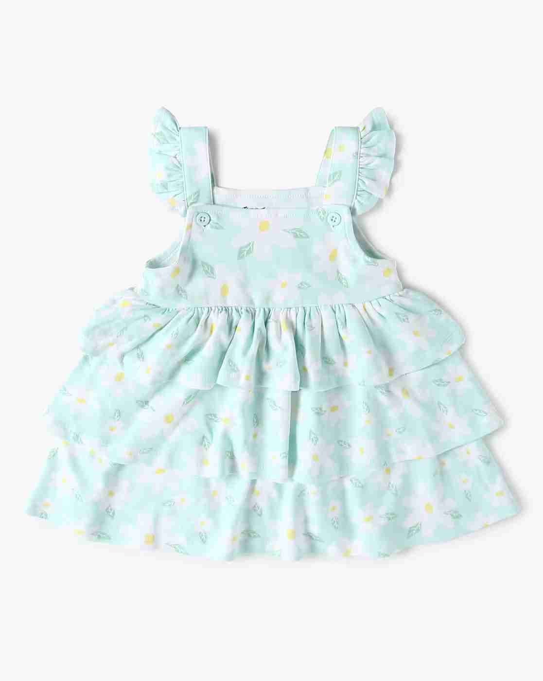 INF FRENDZ | Girls Floral Print Dungaree with T-Shirt Set|3