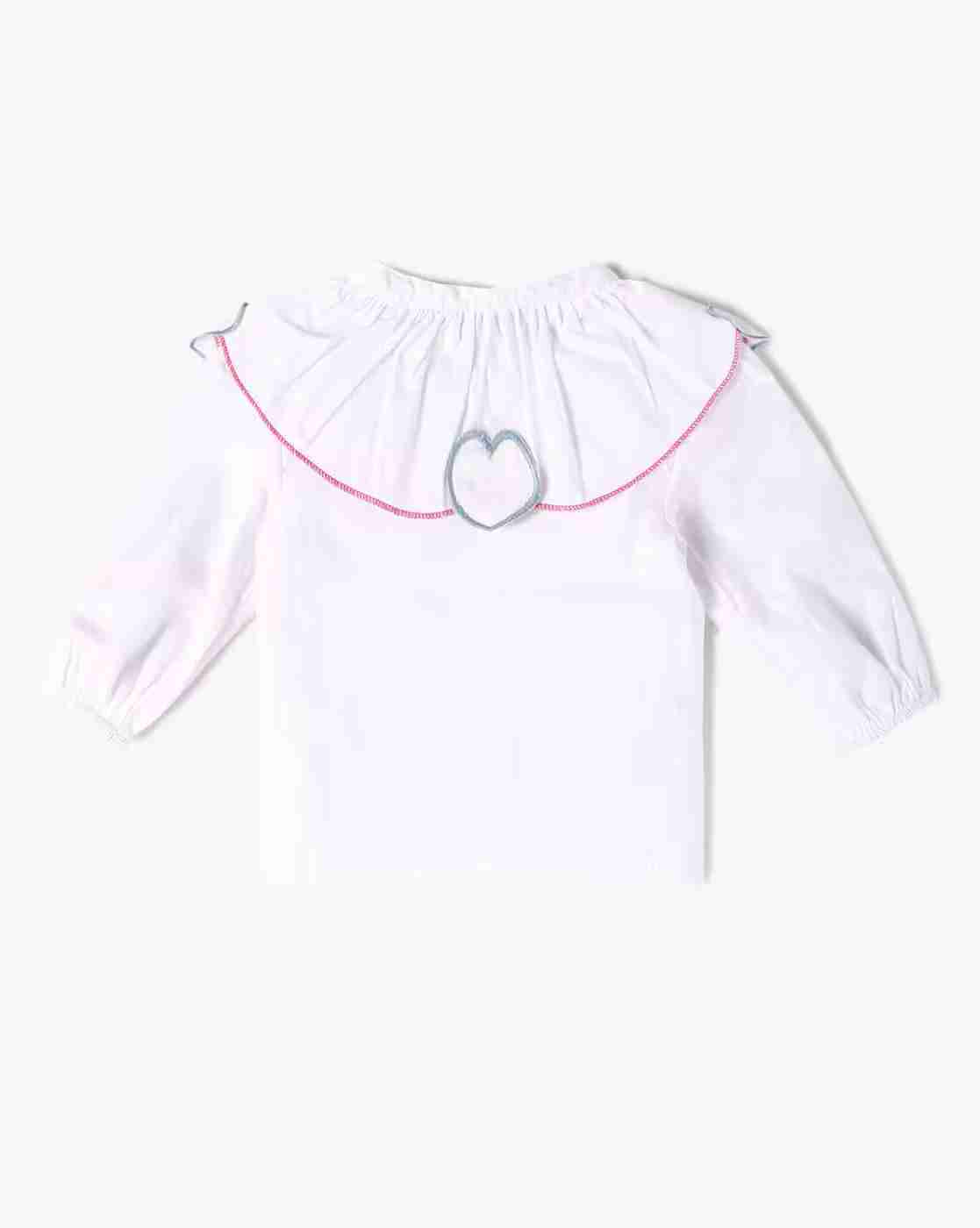 INF FRENDZ | Girls Heart Patch Collared Regular Fit Top|1