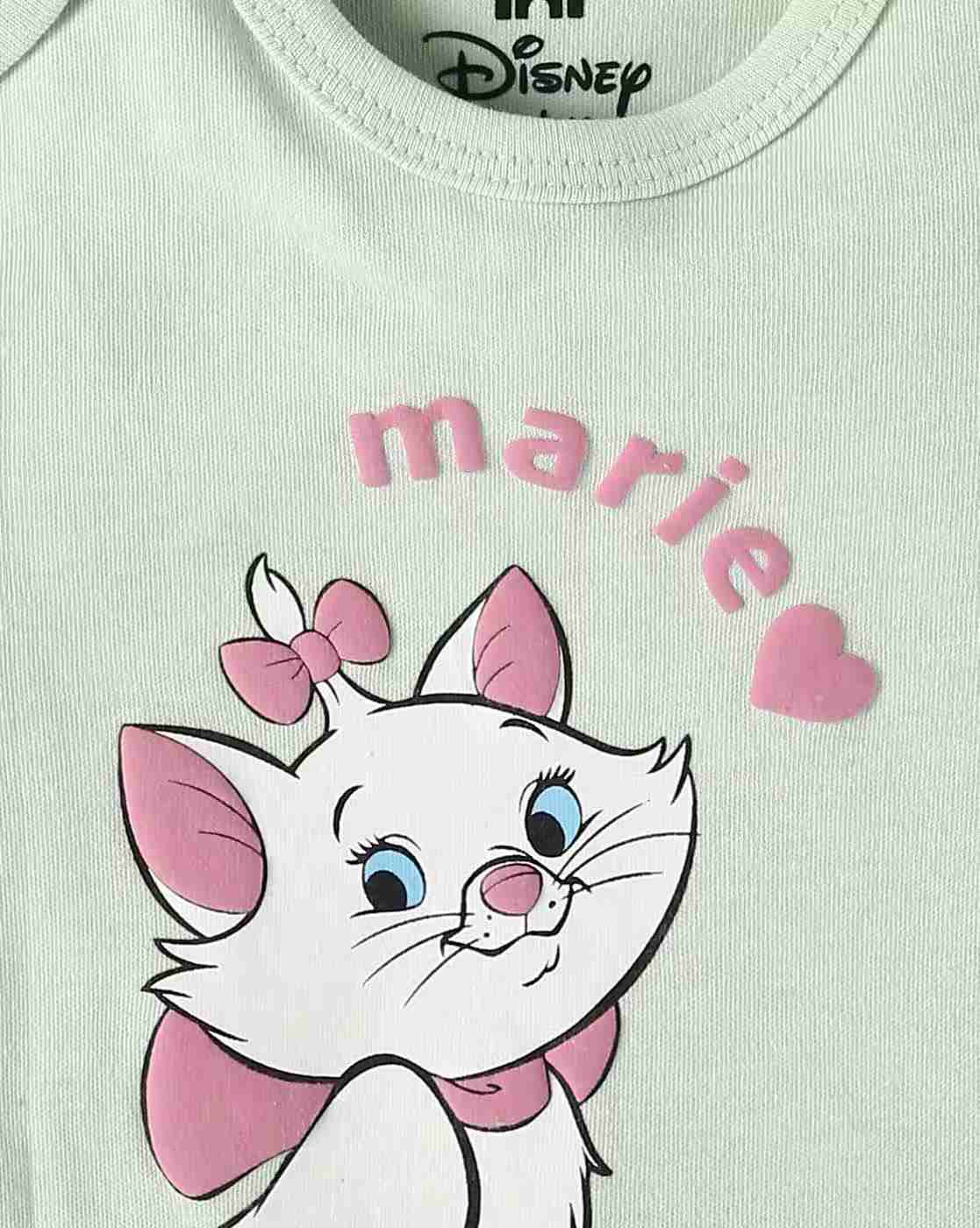 INF FRENDZ | Girls Pack of 2 Disney Marie Print Cotton Onesies|5
