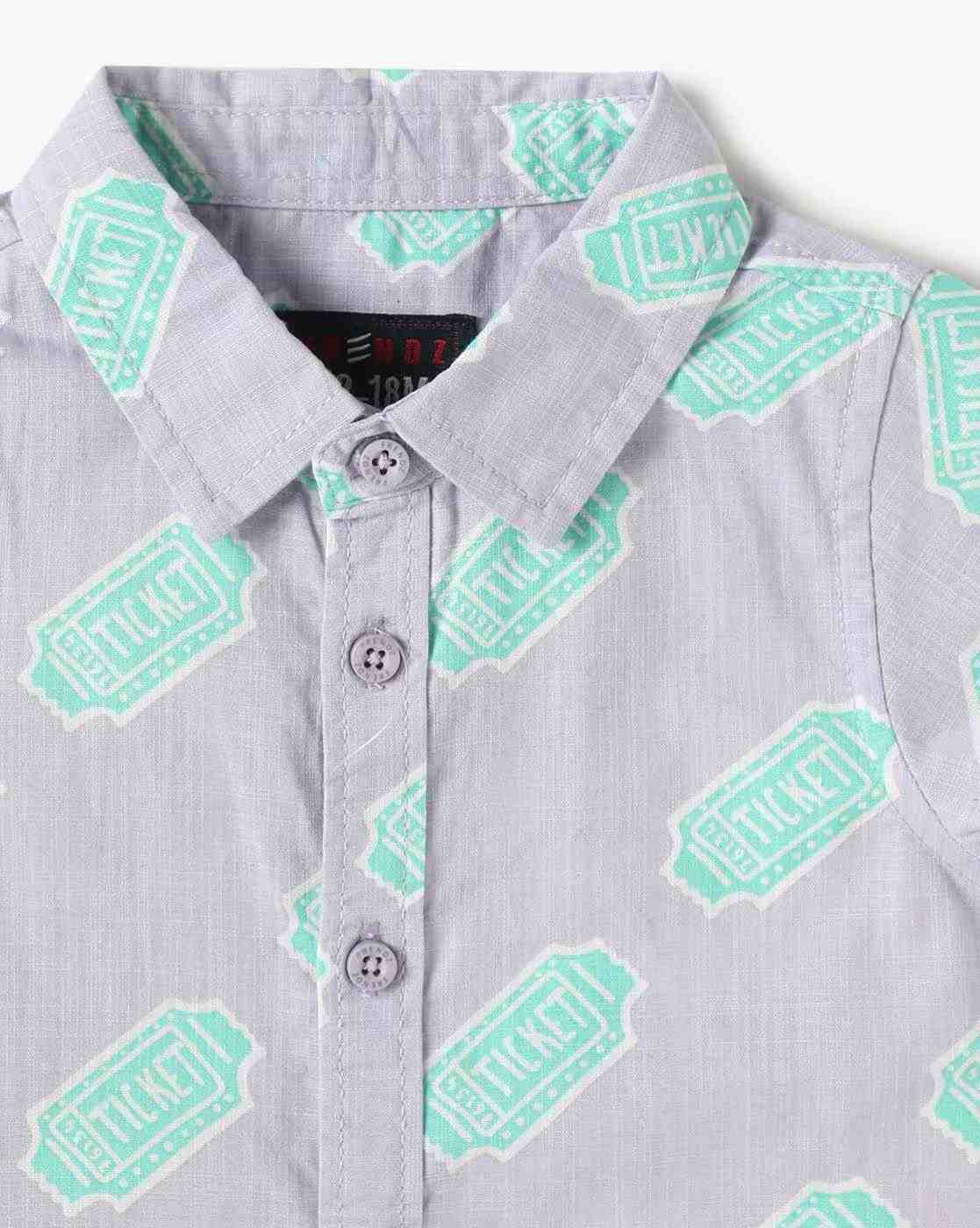 INF FRENDZ | Boys Printed Cotton Shirt with Vest|5