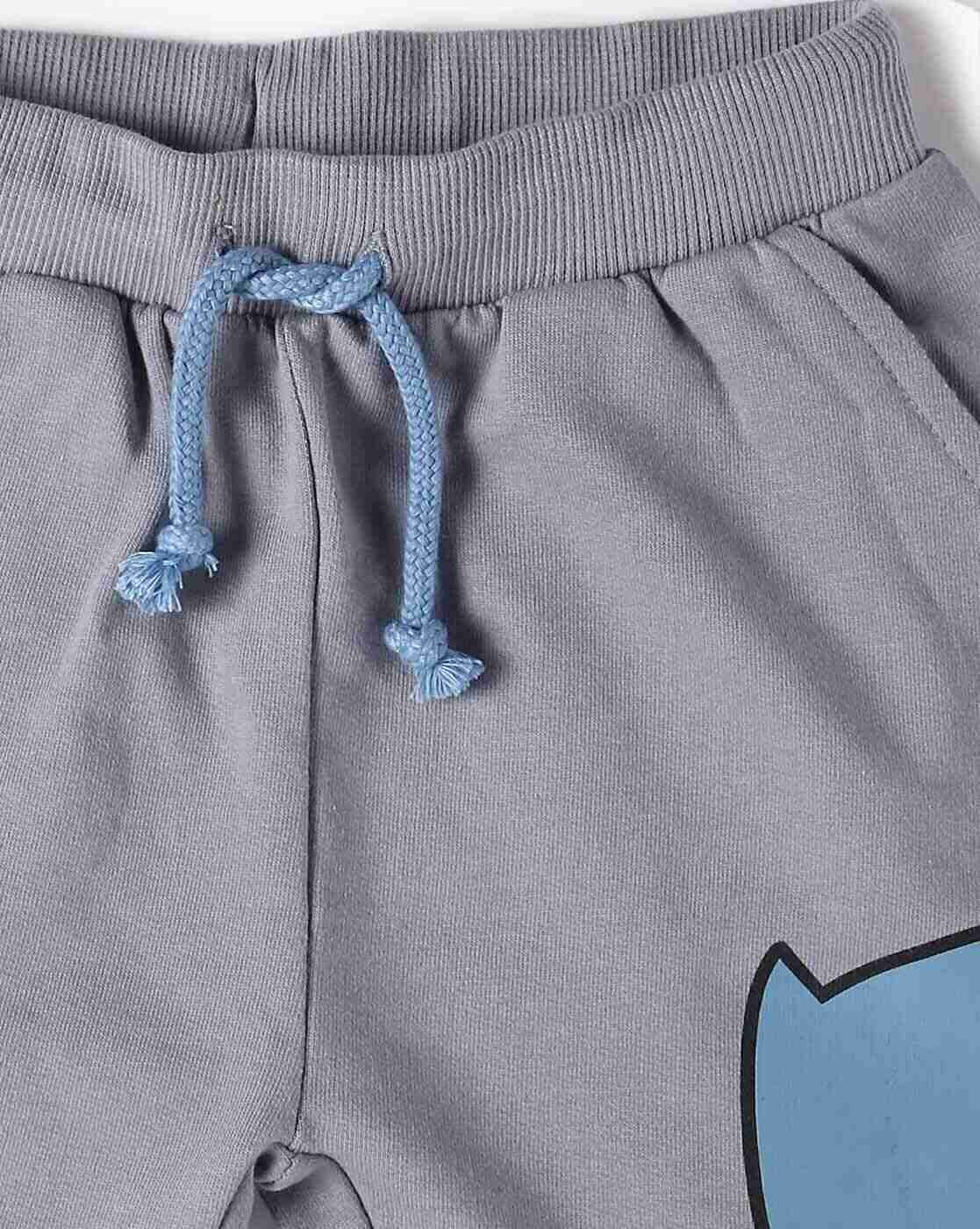Boy Graphic Print Joggers with Drawstring Waist - INF FRENDZ Grey