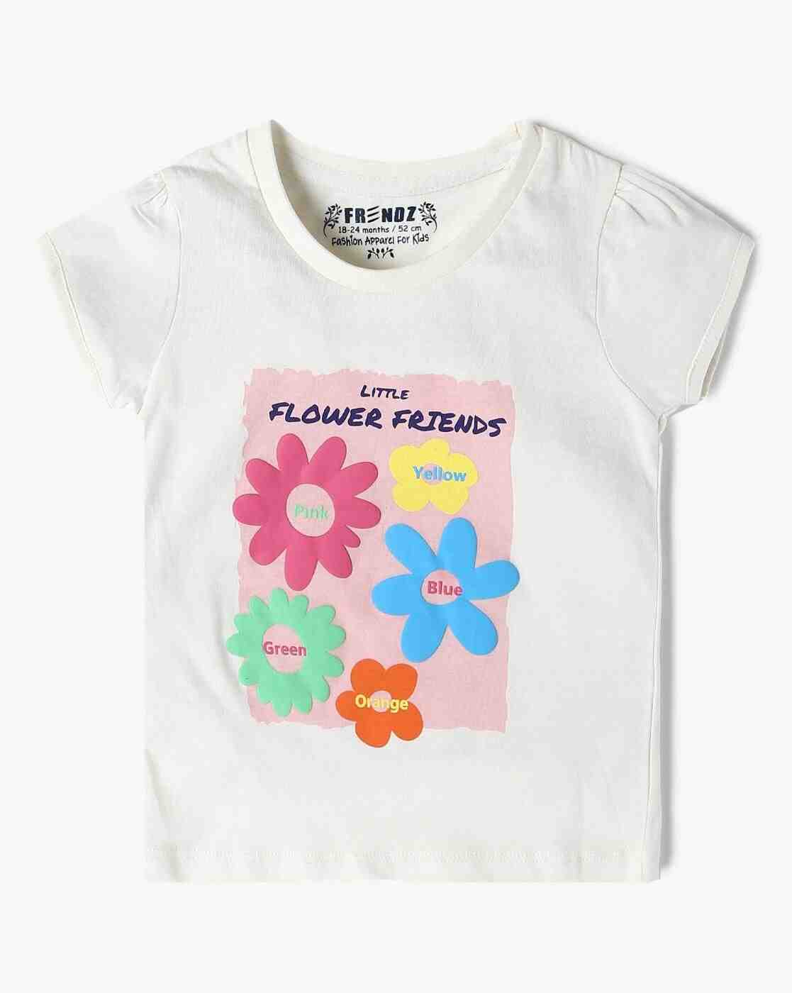INF FRENDZ | Girls Pack of 2 Graphic Print Round-Neck T-Shirts|3