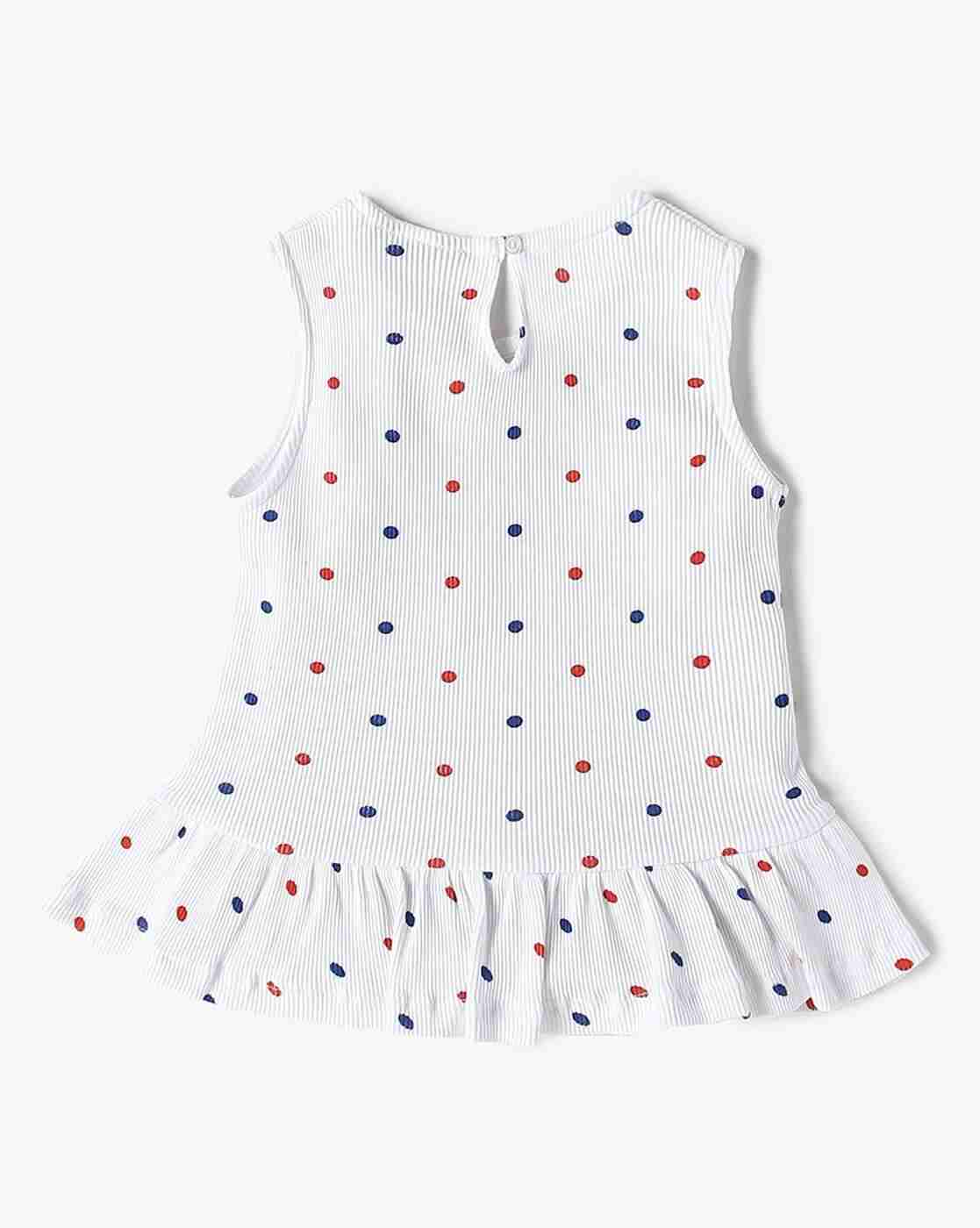 INF FRENDZ | Girls Polka-Dot Print T-Shirt & Shorts Set|2