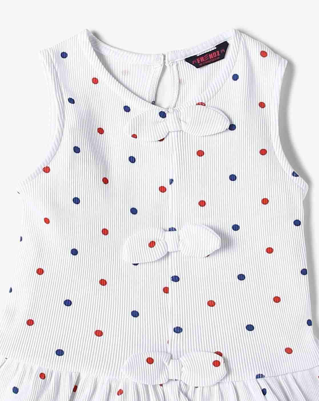INF FRENDZ | Girls Polka-Dot Print T-Shirt & Shorts Set|5