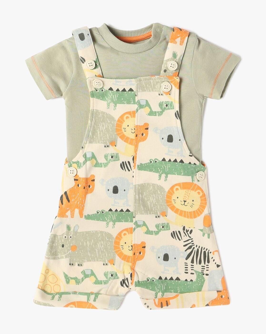 INF FRENDZ | Boys Graphic Print Dungaree with T-Shirt|0