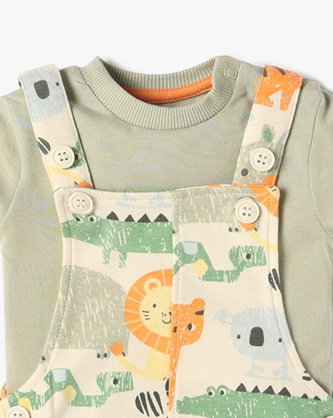 INF FRENDZ | Boys Graphic Print Dungaree with T-Shirt|5