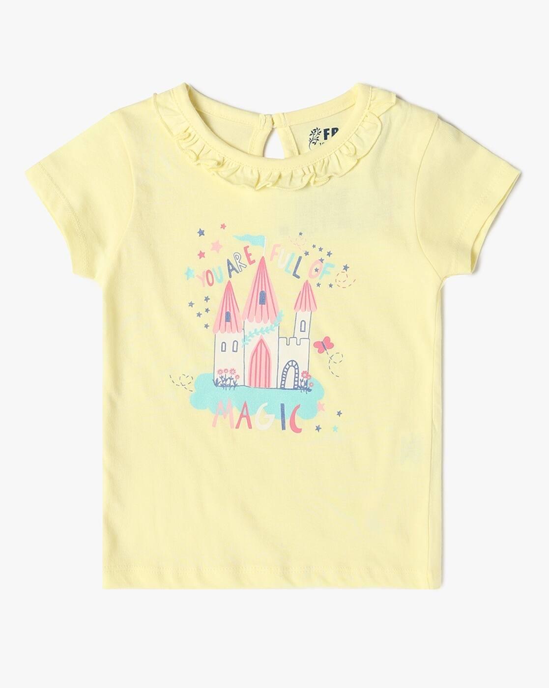 INF FRENDZ | Girls Graphic Print Dungaree with T-Shirt Set|1