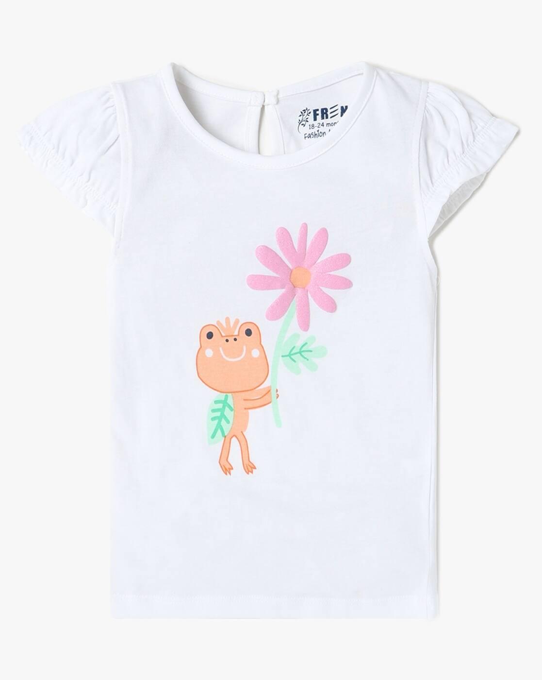 INF FRENDZ | Girls Floral Embroidered Dungaree with T-Shirt Set|1