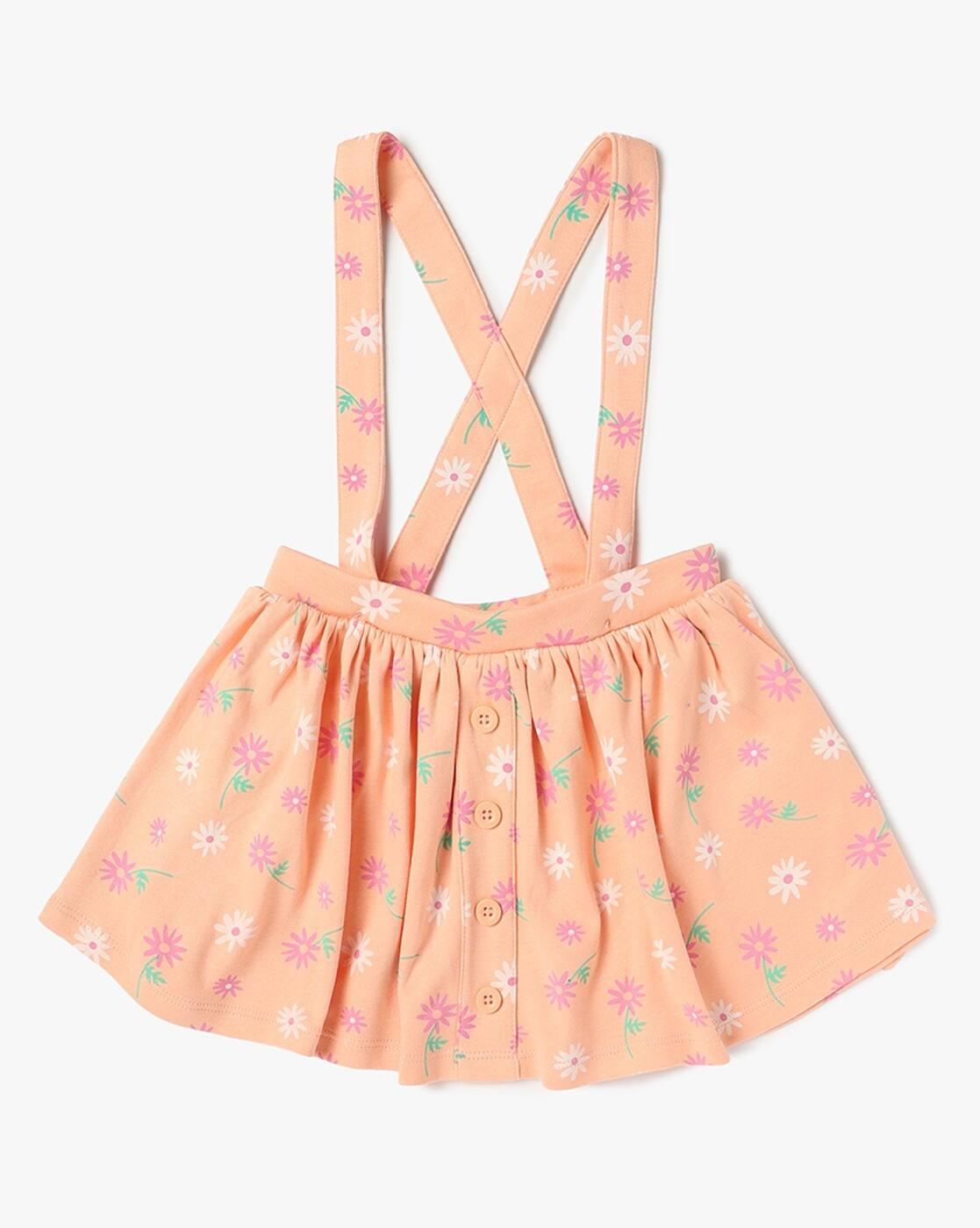 INF FRENDZ | Girls Floral Embroidered Dungaree with T-Shirt Set|3