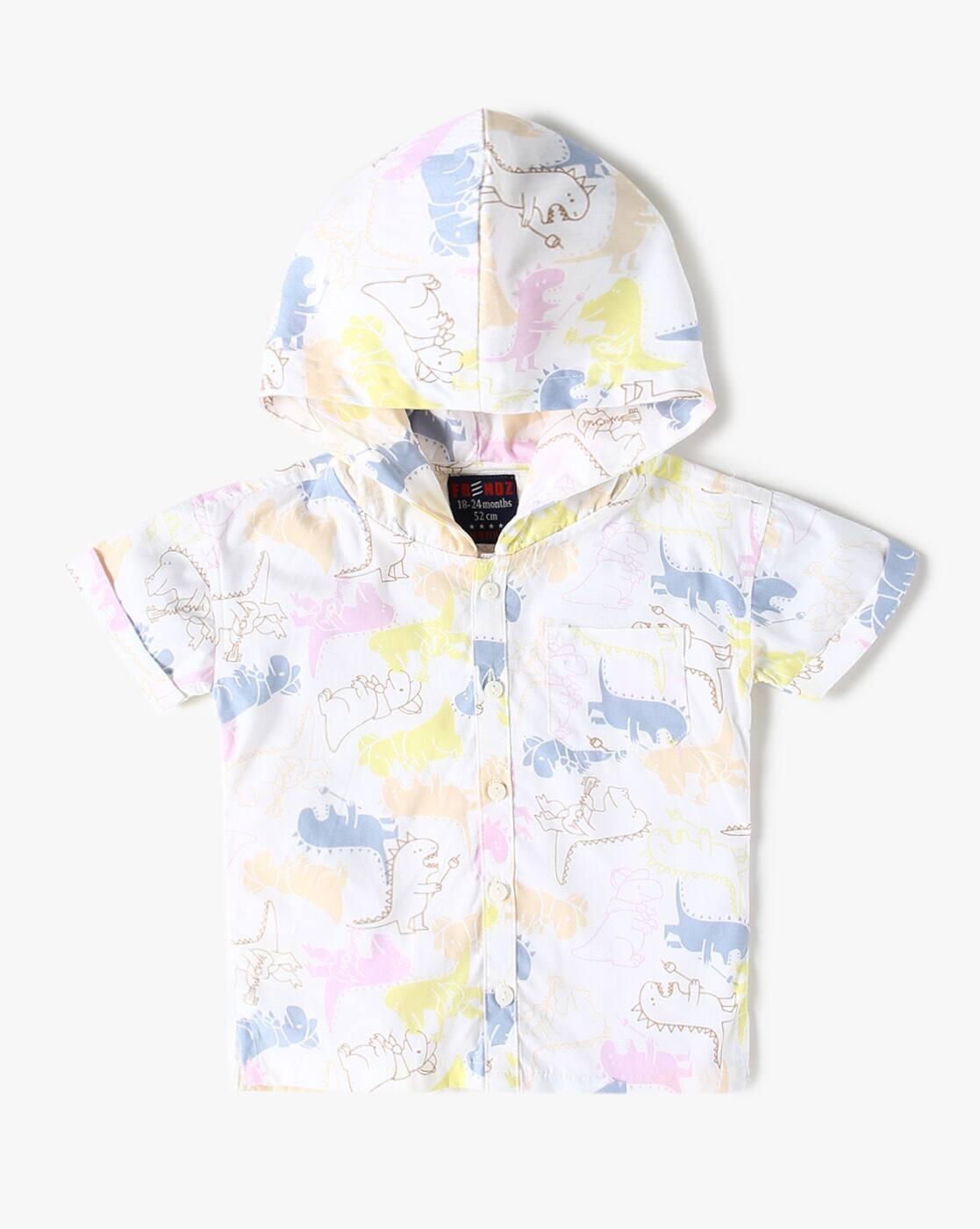 INF FRENDZ | Boys Printed Hooded Shirt & Shorts Set|1