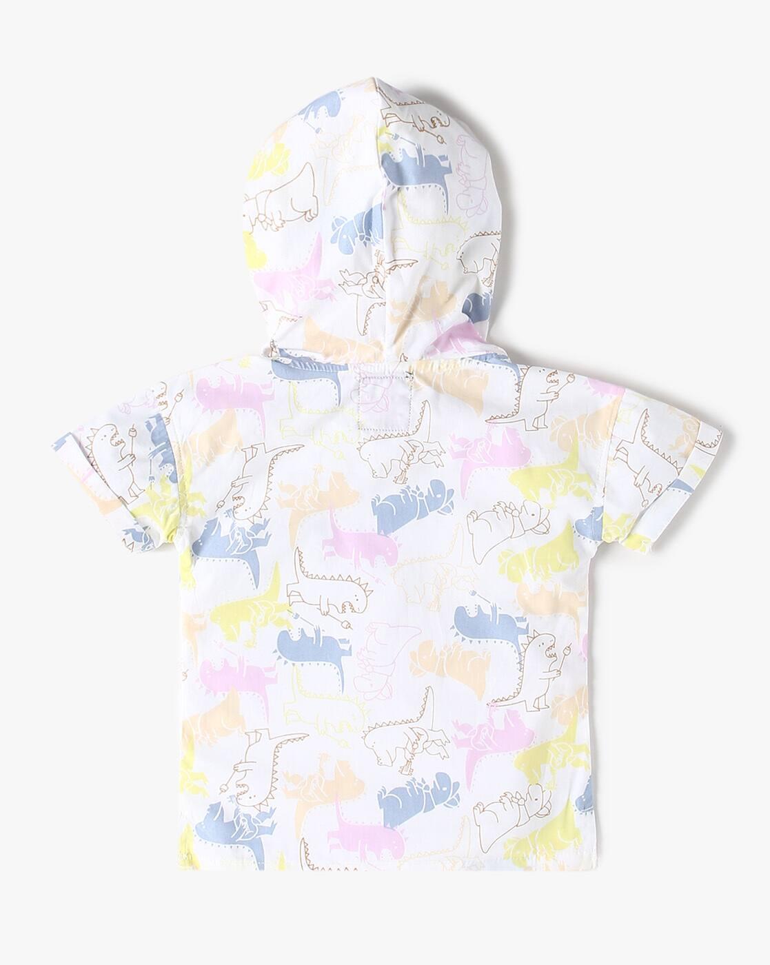 INF FRENDZ | Boys Printed Hooded Shirt & Shorts Set|2
