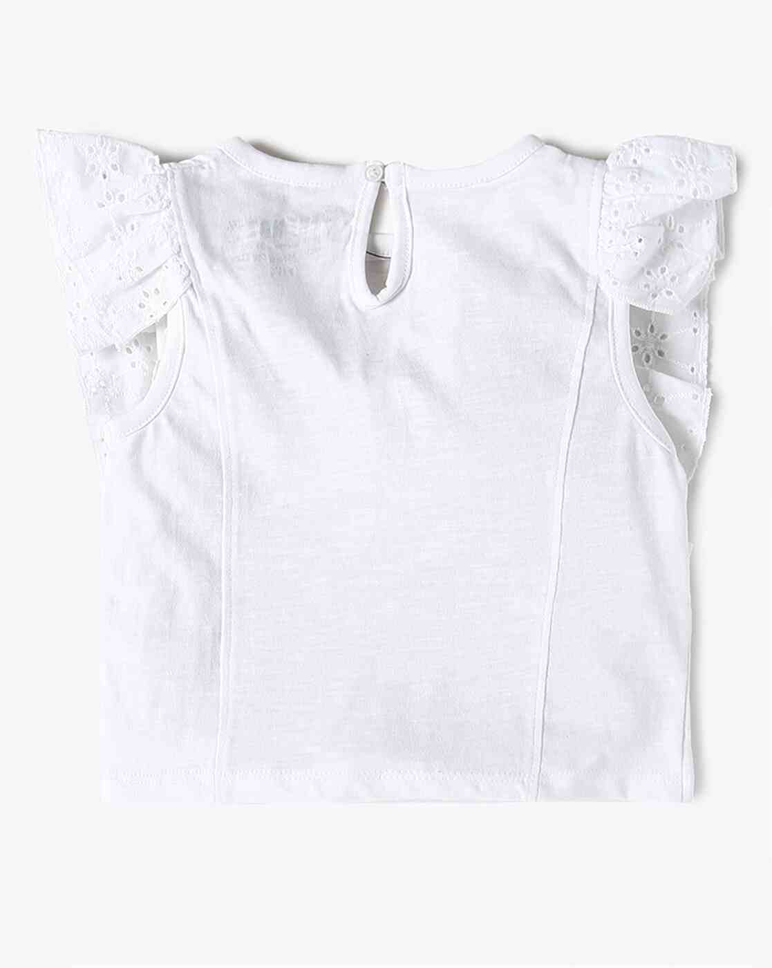 INF FRENDZ | Girls Schiffli Embroidered Top & Pants Set|2