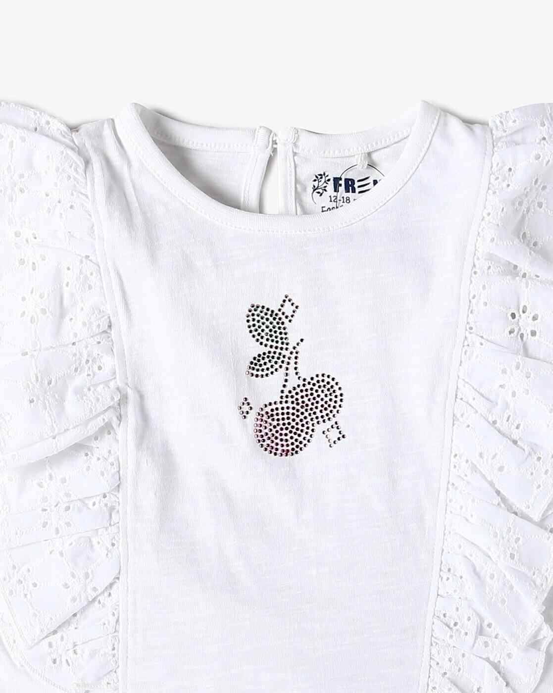 INF FRENDZ | Girls Schiffli Embroidered Top & Pants Set|5