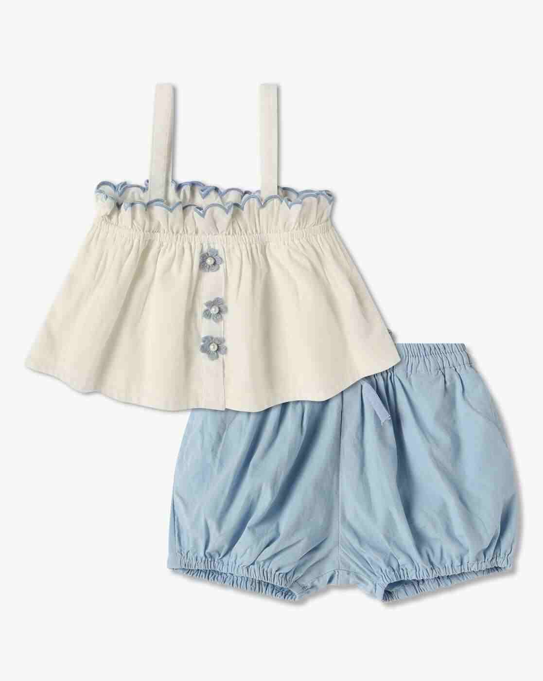 INF FRENDZ | Girls Square-Neck Top & Shorts Set|0